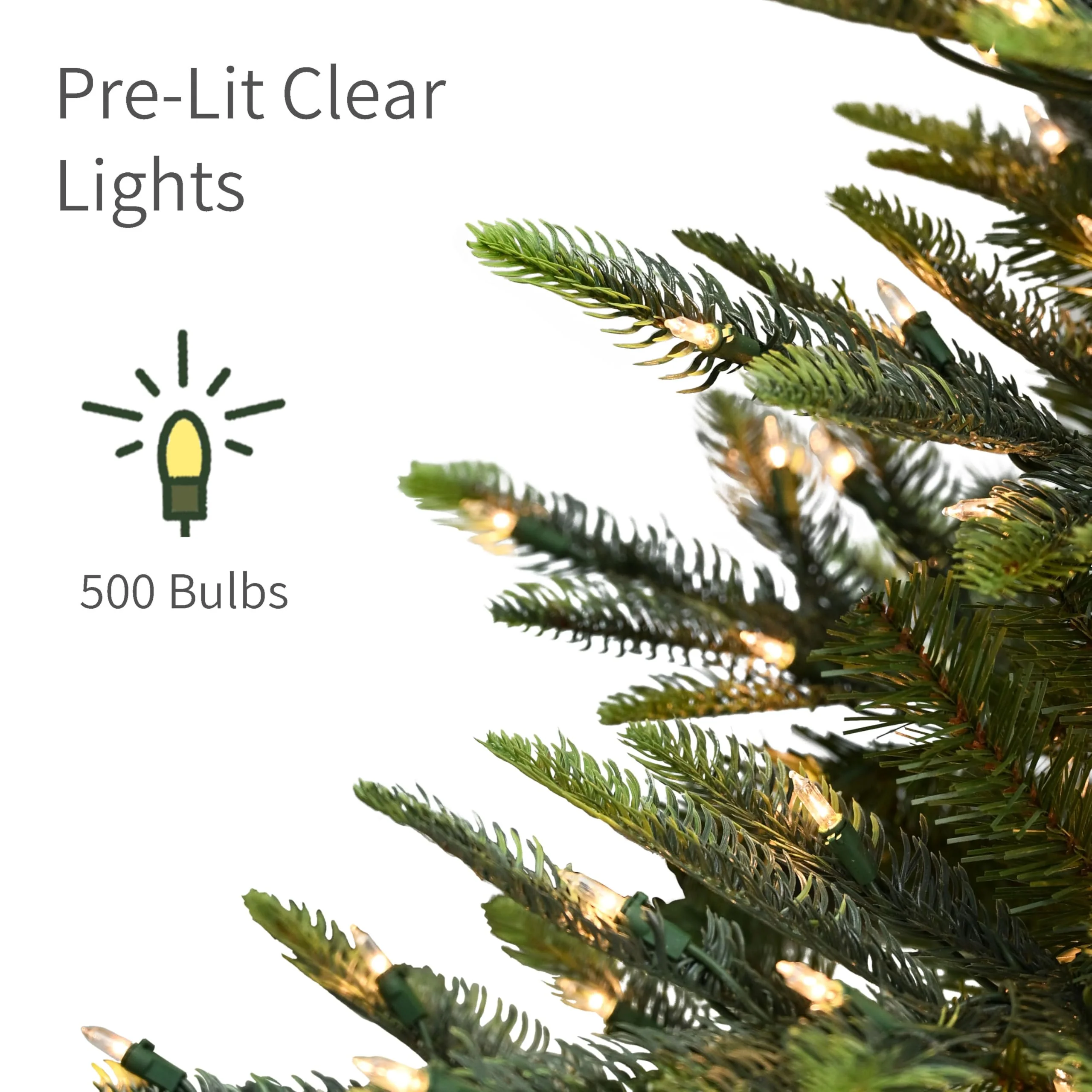 Puleo International 6.5 Foot Pre-Lit Aspen Fir Artificial Christmas Tree with 500 UL Listed Clear Lights, Green - Image 6
