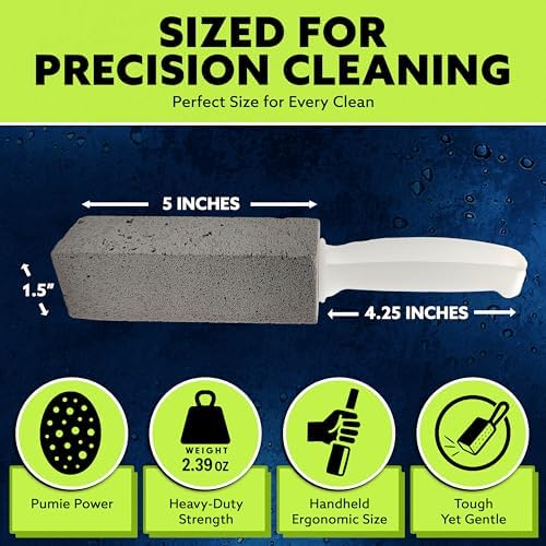 PUMIE Pumice Stone Toilet Bowl Cleaner (12-Pack) - Toilet Pumice Stone with Handle - Heavy Duty Scouring Stick for Rings, Bowls, Hard Water Stains, Lime, Rust, Sink - Includes Handle for Easy Use - Image 6