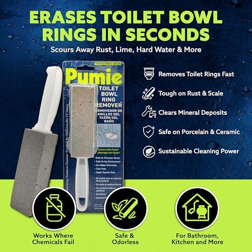 PUMIE Pumice Stone Toilet Bowl Cleaner (12-Pack) - Toilet Pumice Stone with Handle - Heavy Duty Scouring Stick for Rings, Bowls, Hard Water Stains, Lime, Rust, Sink - Includes Handle for Easy Use - Image 8