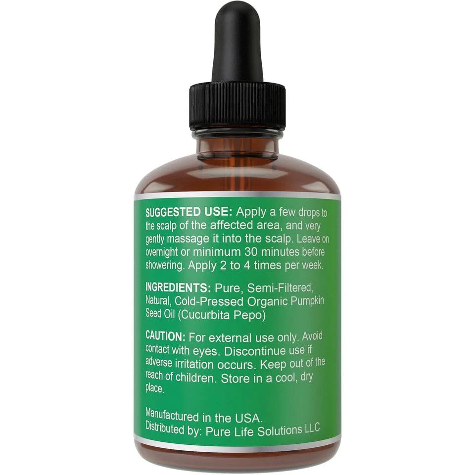 Pumpkin Seed Oil for Hair Growth. Strengthens & Hydrates Thinning, Dry Hair for a Healthier-Looking Scalp. For Women & Men – Vegan & Unscented 2oz Serum - Image 2