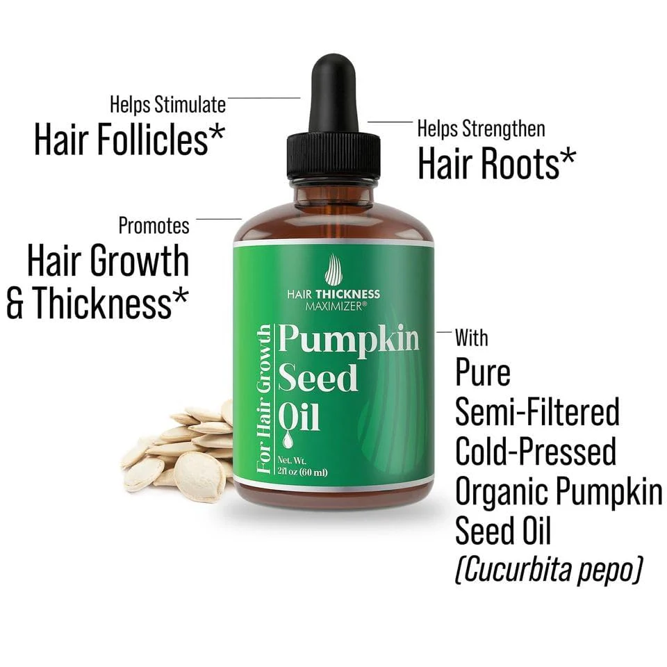 Pumpkin Seed Oil for Hair Growth. Strengthens & Hydrates Thinning, Dry Hair for a Healthier-Looking Scalp. For Women & Men – Vegan & Unscented 2oz Serum - Image 6