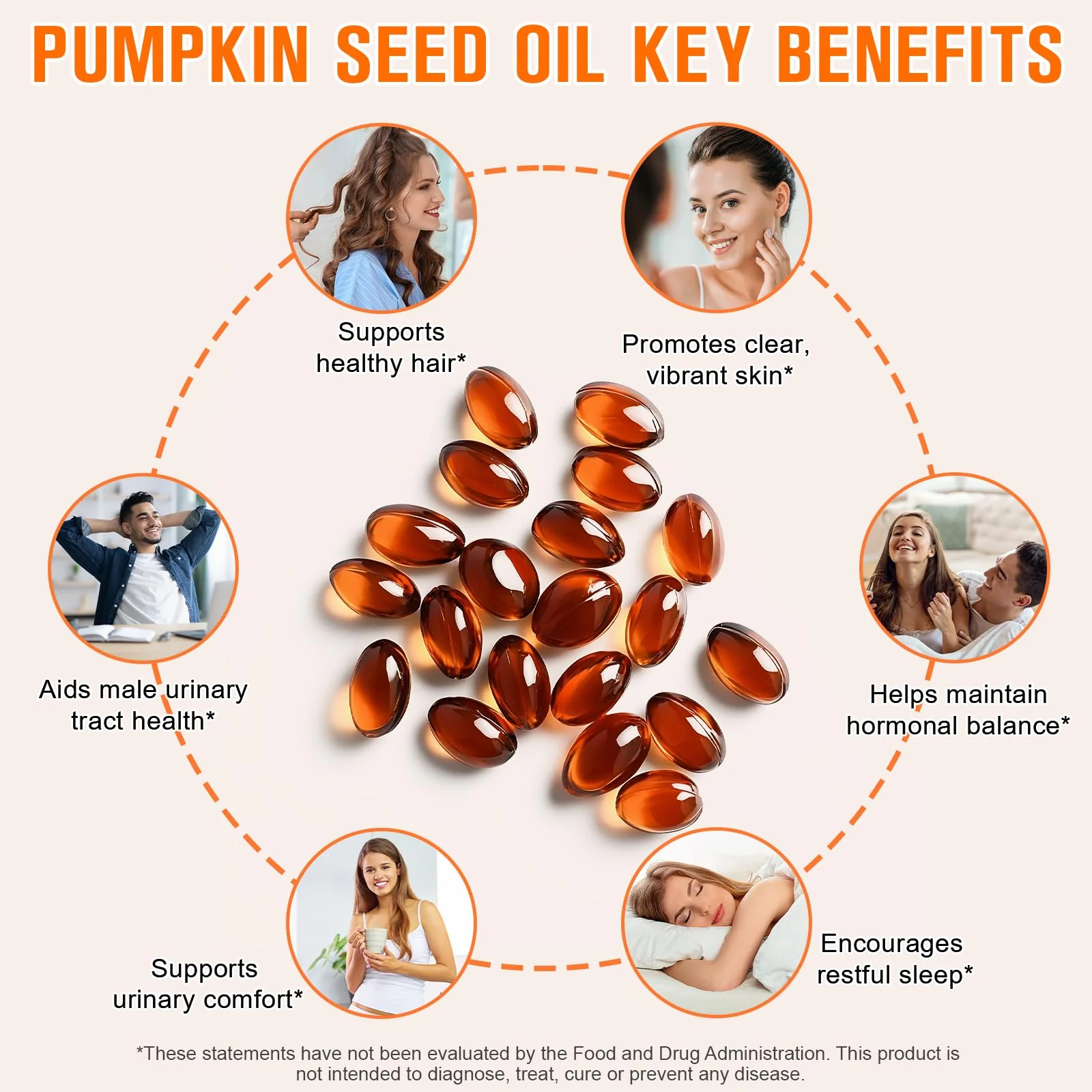 Pumpkin Seed Oil with Saw Palmetto, 1000mg per Serving, 300 Softgels – Cold Pressed Pumpkin Seed Oil Capsules for Hair, Prostate, Urinary & Bladder Health – Non-GMO, Gluten-Free, Pure & Natural - Image 7