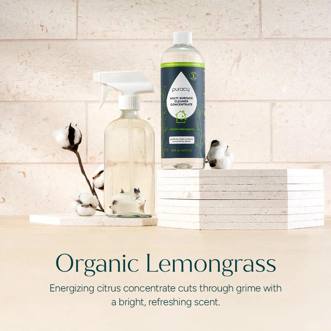 Puracy Multi-Surface Cleaner Concentrate - Plant-Powered All Purpose Cleaner - Surface Cleaner Solution As Seen on TikTok (Organic Lemongrass, 16 fl oz, 1 Pack) - Image 3