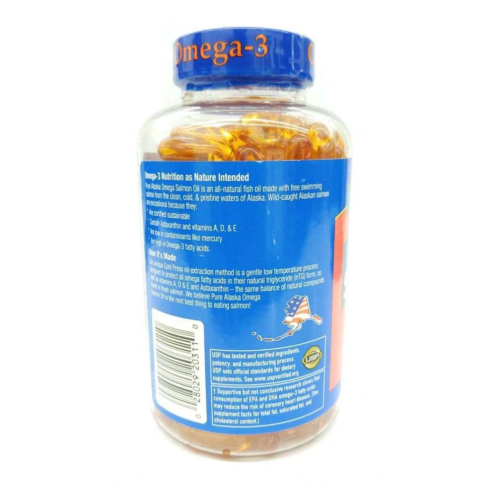 Pure Alaska Omega-3 Wild Alaskan Salmon Oil 1000mg Softgels 180-Count - Image 5