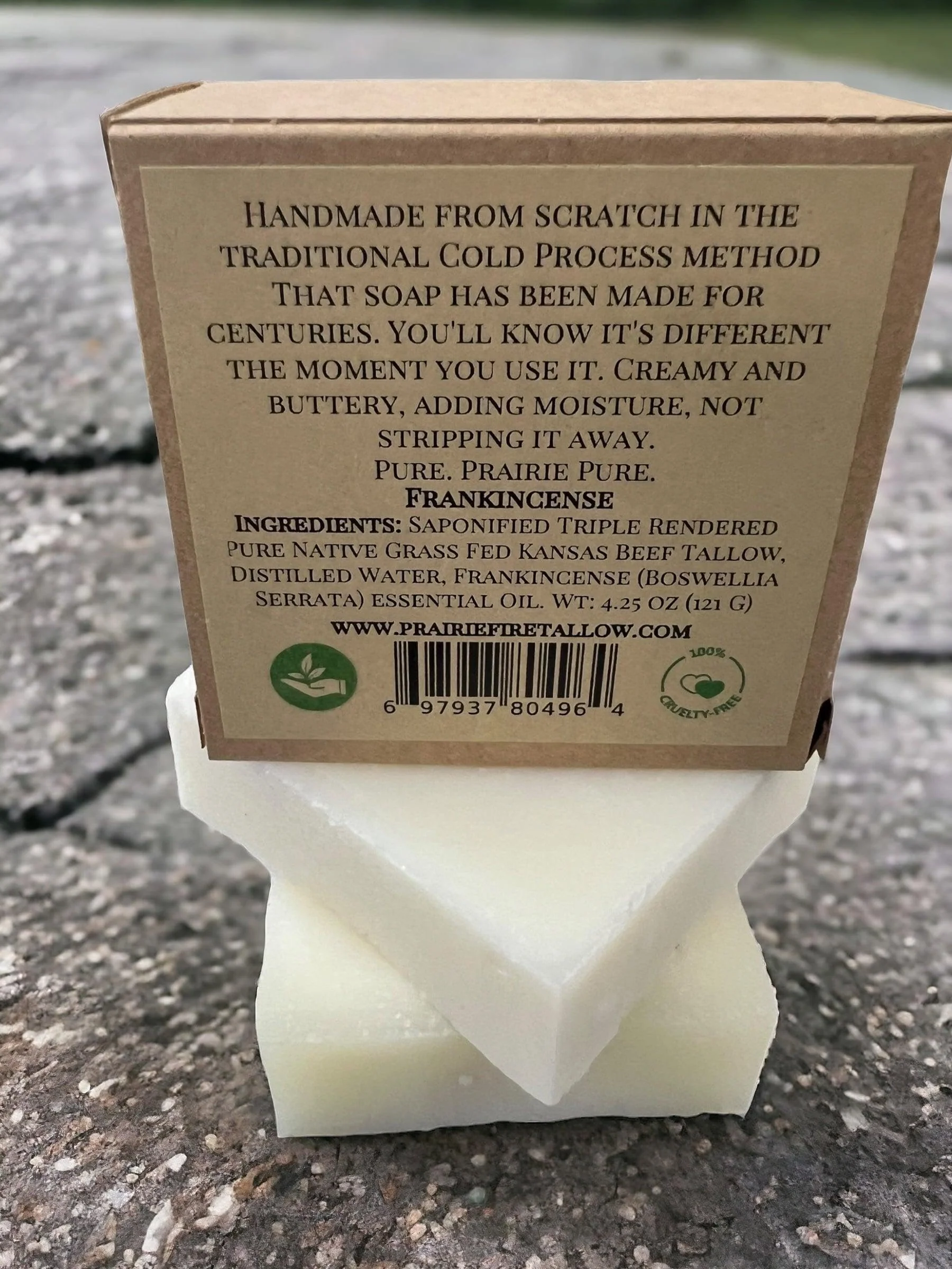 Pure Beef Tallow Soap Bar, (3 Pack) Grass Fed and Finished - Face, Body and Hair - Cleans, Moisturizes, Soothes, and Hydrates. Natural and Organic Frankincense - Image 4