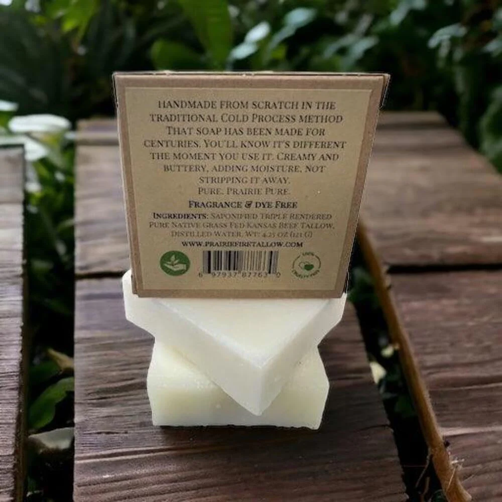 Pure Beef Tallow Soap Bar, (3 Pack) Grass Fed and Finished - Face, Body and Hair - Cleans, Moisturizes, Soothes, and Hydrates. Natural and Organic Frankincense - Image 8