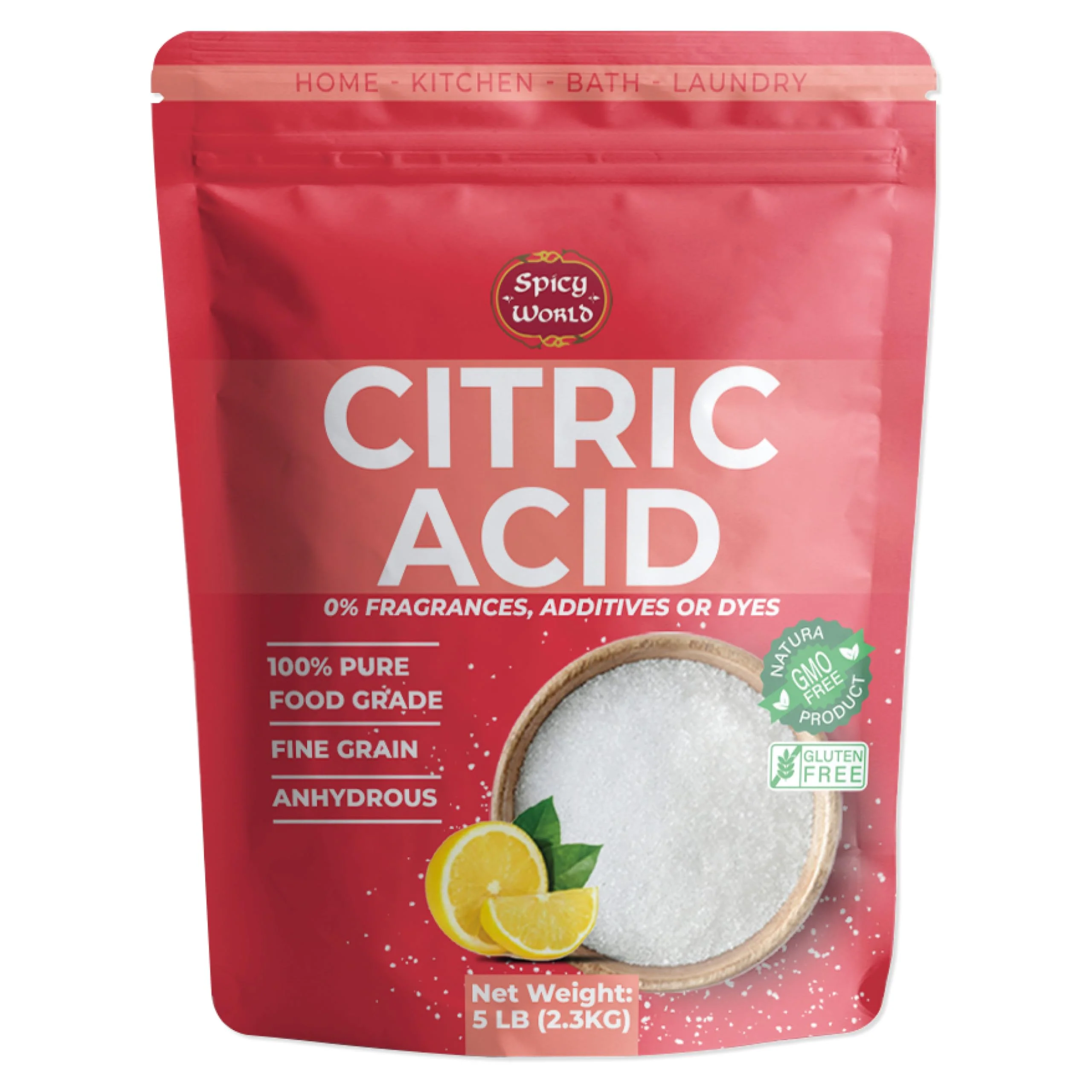 Pure Citric Acid 5 LB Bulk Bag - 100% Natural, Food Grade, Non-GMO - Citric Acid Powder for Cleaning, Bath Bombs, Preserving | Fine Granular | Premium Quality by Spicy World - Image 7