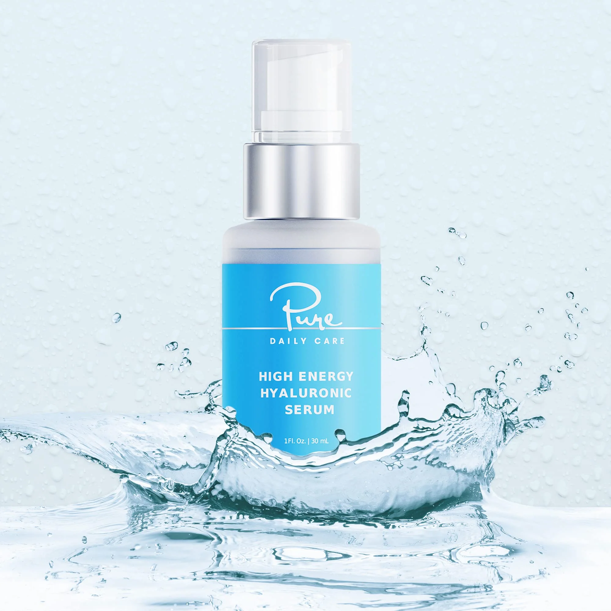 Pure Daily Care High Energy Hyaluronic Serum (1oz) - Hydrating Clinical Grade Hyaluronic Acid Serum - Image 7