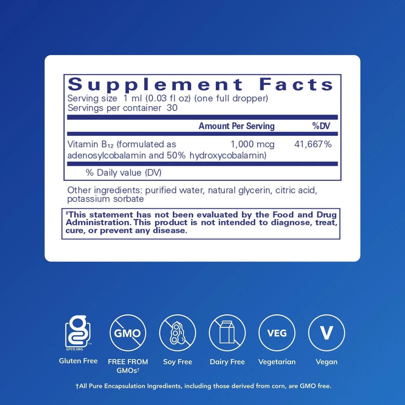 Pure Encapsulations Adenosyl/Hydroxy B12 Liquid 30 mL - Supports Energy Metabolism & Neurological Health* - for Brain Support* - Gluten Free - Vegan - 1 Fl Oz - Image 7