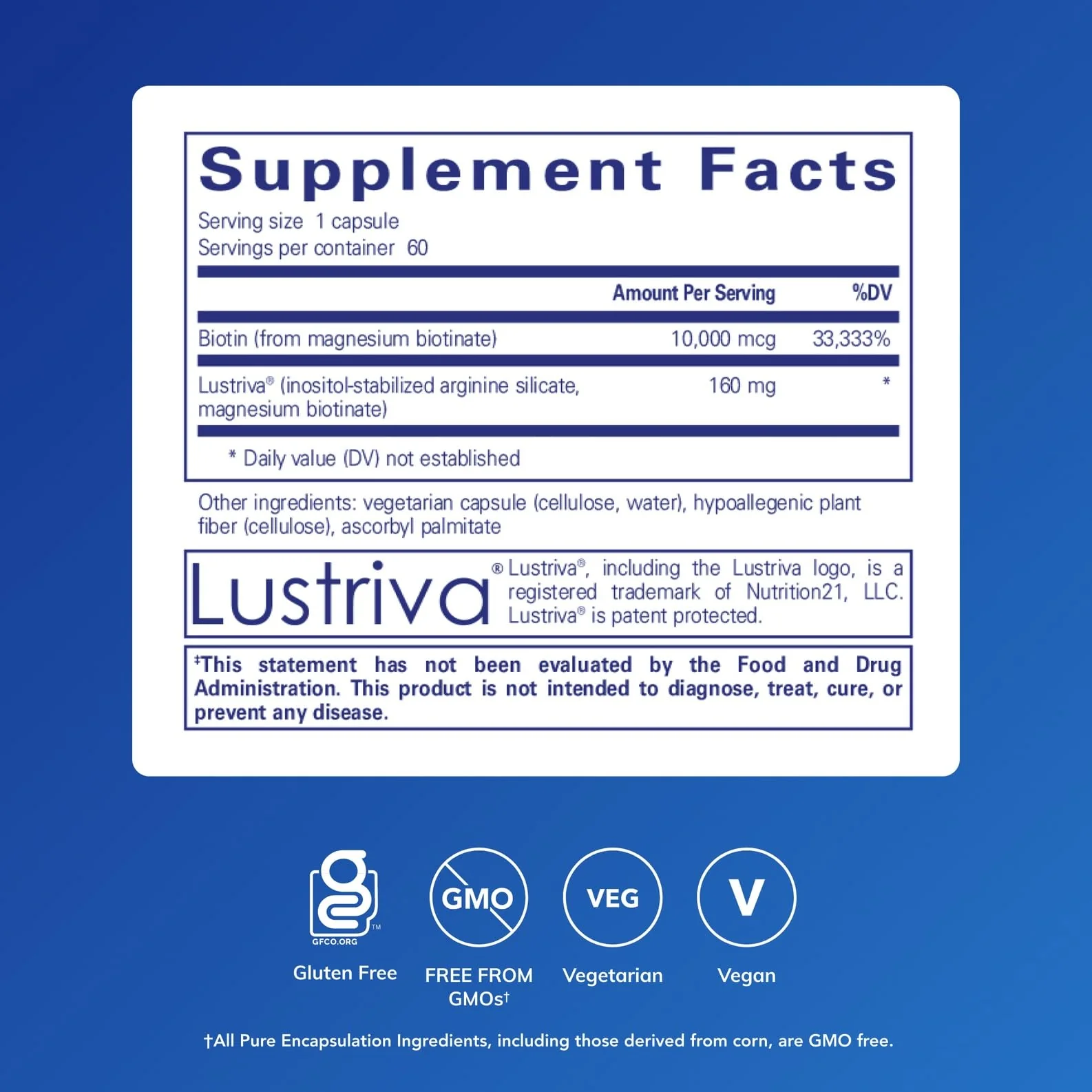 Pure Encapsulations Biotin Complex Hair & Skin | Biotin Complex for Healthy Hair and Skin Support | 60 Capsules - Image 7