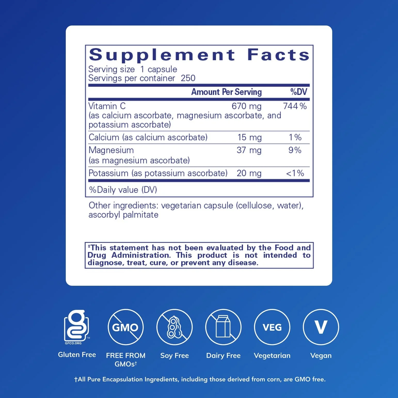 Pure Encapsulations Buffered Ascorbic Acid Capsules | Vitamin C for Sensitive Individuals* | 250 Capsules - Image 7