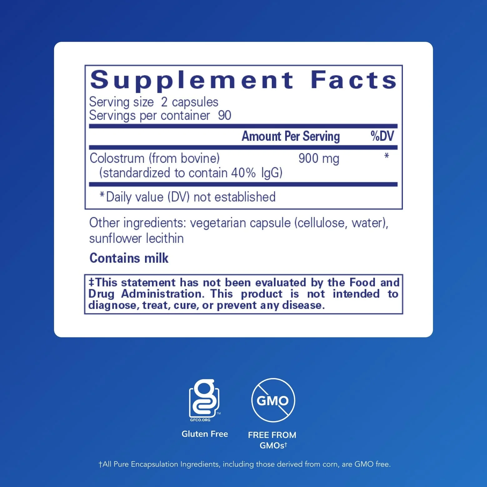 Pure Encapsulations Colostrum | 40% IgG Highly Concentrated Immune Support | 180 Capsules - Image 7