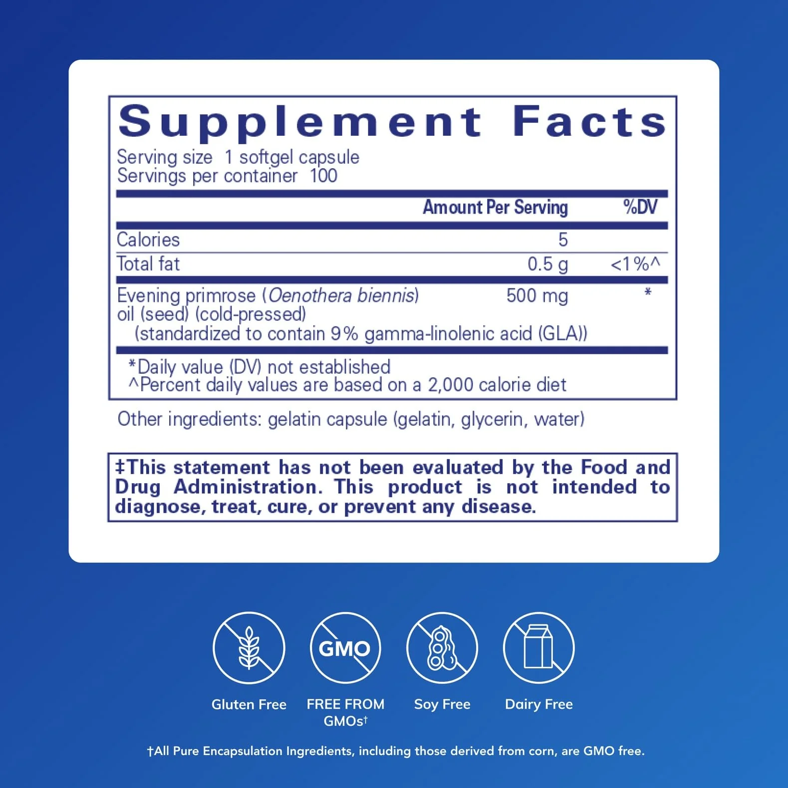 Pure Encapsulations E.P.O. (Evening Primrose Oil) | Hypoallergenic Dietary Supplement Containing 9% GLA | 100 Softgel Capsules - Image 7