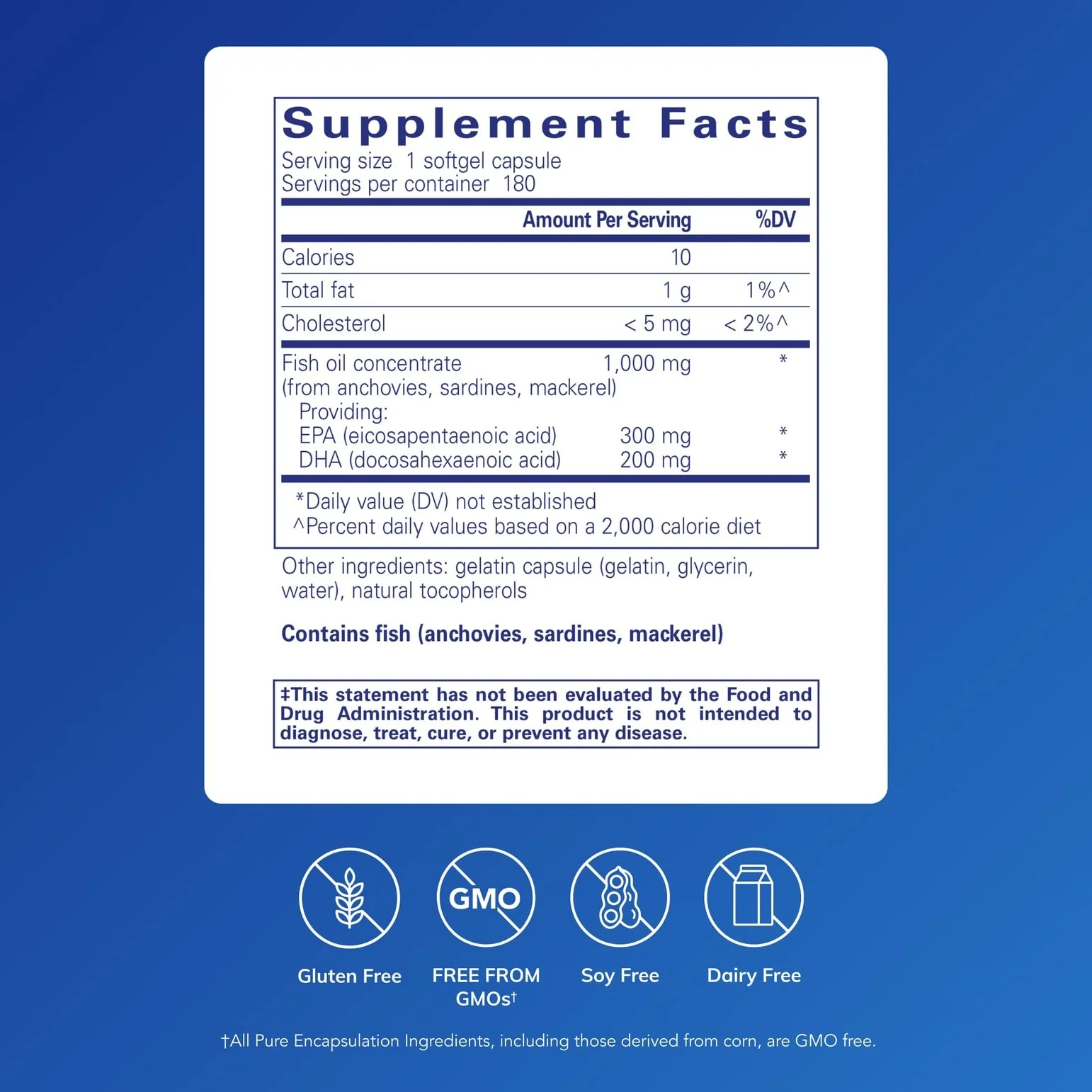 Pure Encapsulations EPA/DHA Essentials - Fish Oil Concentrate Supplement to Support Cardiovascular Health - Premium EPA & DHA Supplement with Omega 3 - 180 Softgel Capsules - Image 2