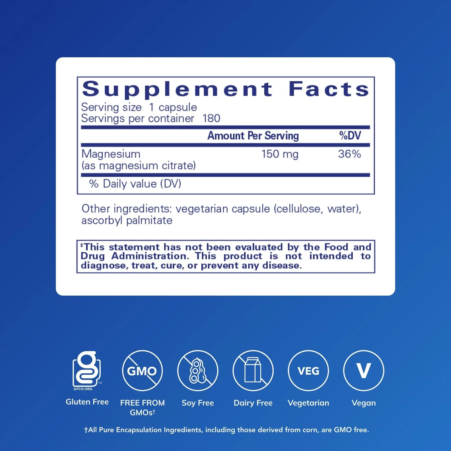 Pure Encapsulations Magnesium (Citrate) - Supplement for Sleep, Heart Health, Cognitive Health, Bone Health, Energy, Muscles, and Metabolism* - with Premium Magnesium - 180 Capsules - Image 2
