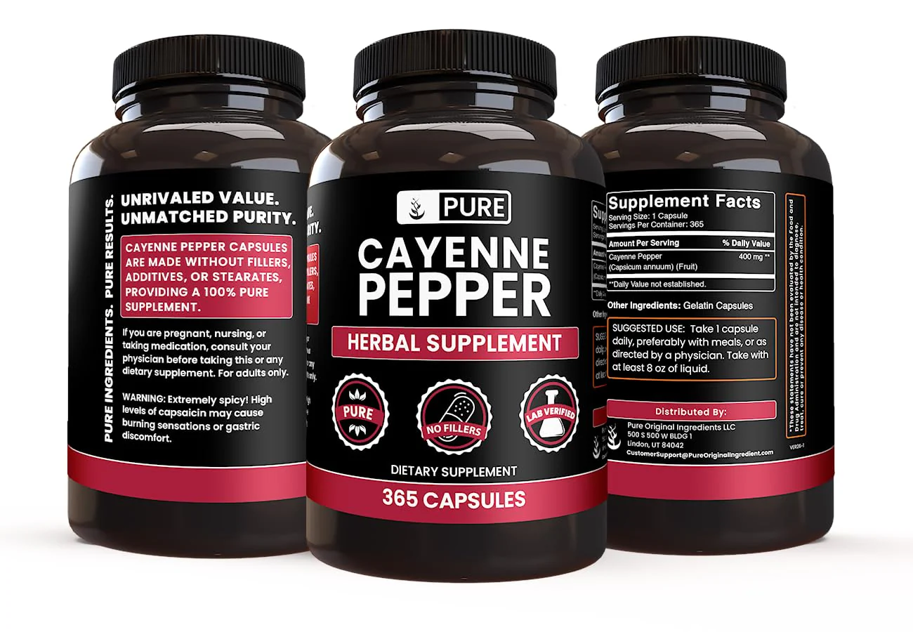 PURE ORIGINAL INGREDIENTS Cayenne Pepper (365 Capsules) No Magnesium Or Rice Fillers, Pure, Lab Verified - Image 5