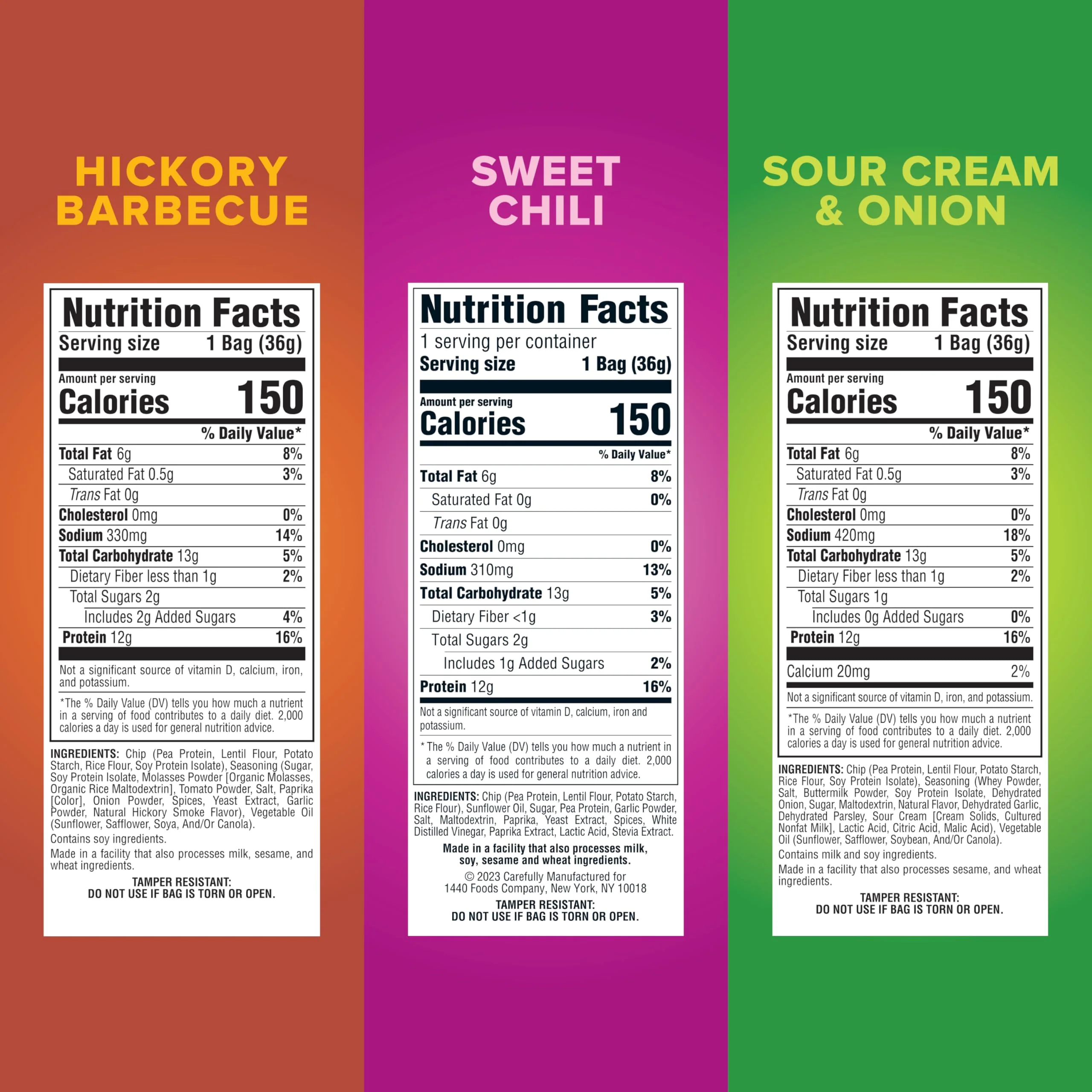 Pure Protein Popped Crisps - Variety Pack: Hickory Barbecue, Sour Cream & Onion, Sweet Chili - 12g Plant Based Protein, Gluten Free, Non GMO, Vegan, Air Popped & Puffed Crisps – Healthy Protein Snacks – 12 Pack - Image 5