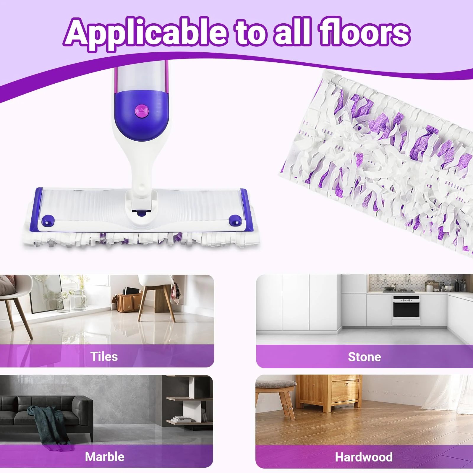 Pure Realm 32 Count Disposable Power mop Refills for Swiffer Power Mop Multi-Surface and PowerMop Wood , Unscented Powermop Clean Replacement Mopping Pad - Image 4