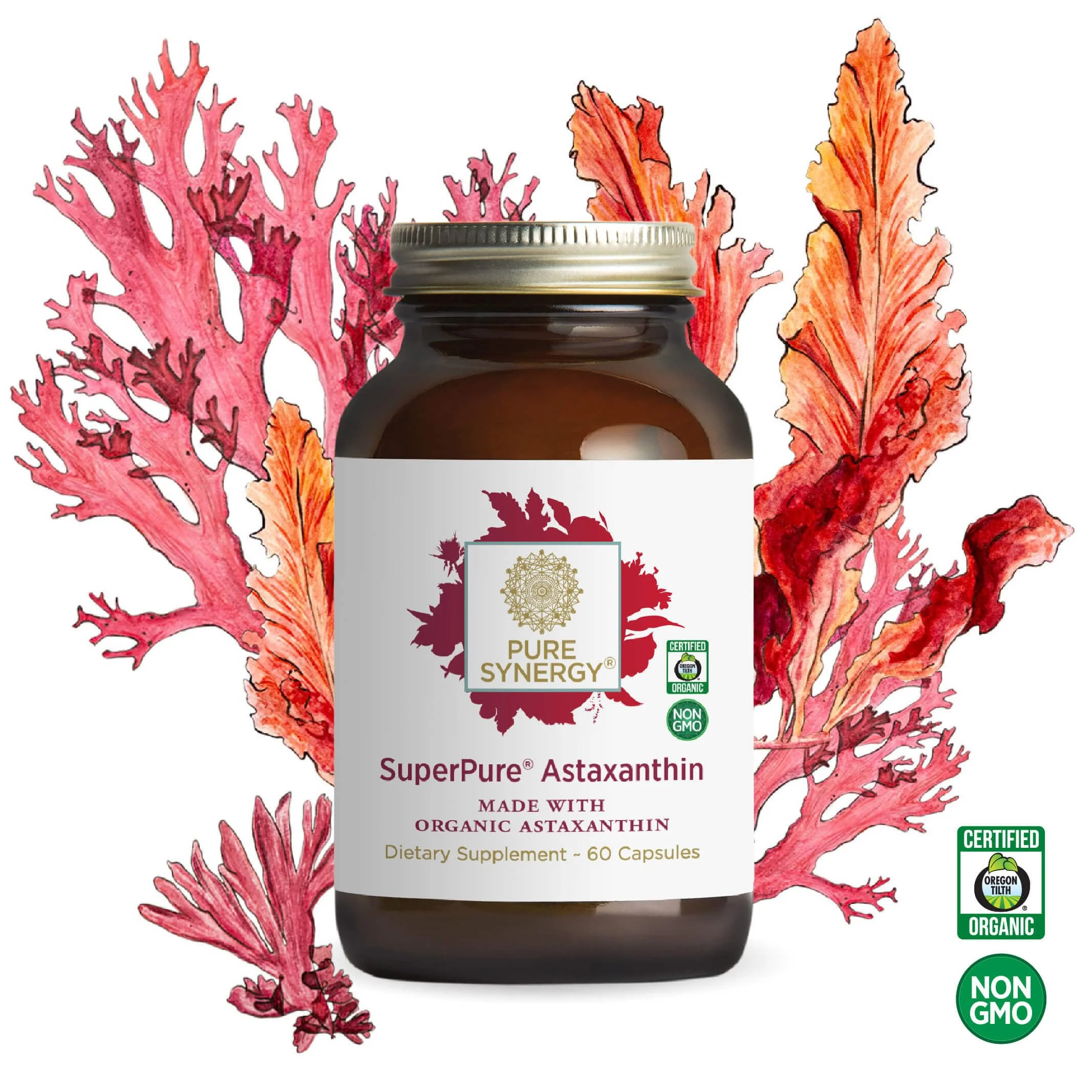 PURE SYNERGY SuperPure Astaxanthin Extract | Organic Astaxanthin from Algae with Sunflower Lecithin | Antioxidant Support for Skin and Eye Health (60 Capsules) - Image 2
