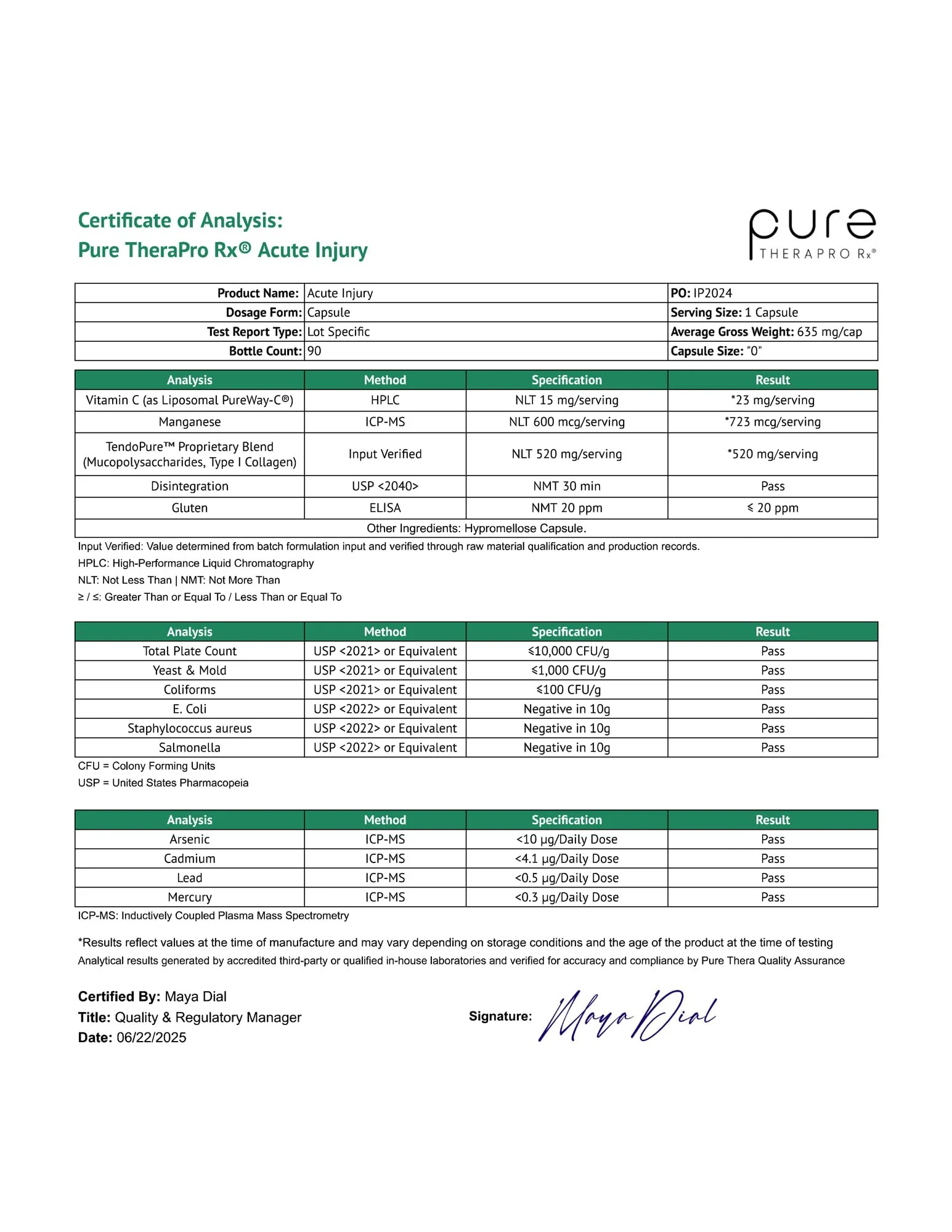 Pure Therapro Rx Acute Injury | Tendon & Ligament Support | Convenient Once a Day Clinical Dose | Supports Tendon Health, Movement & Physical Function | Pharm-Grade (90 Capsules) - Image 2