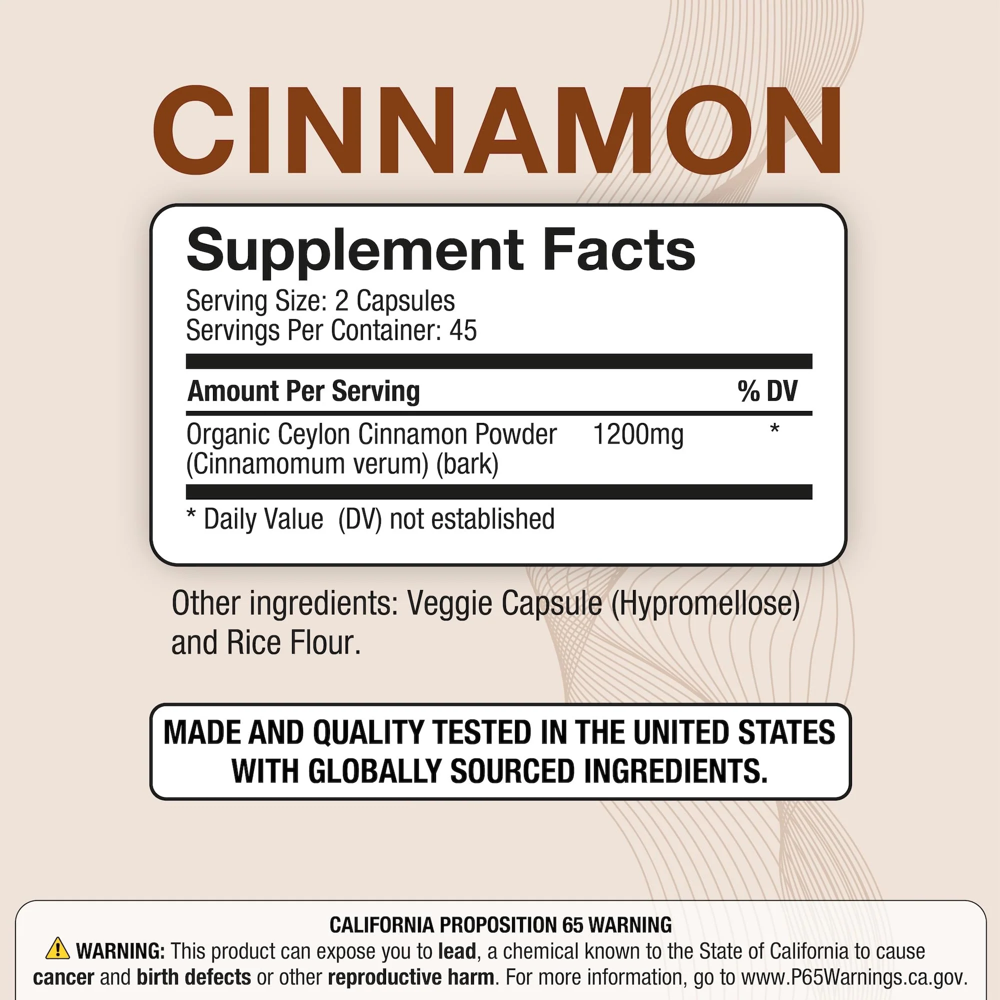 Puregen Labs Organic Cinnamon (Ceylon Cinnamon) 1,200mg Serving Total 270 Veggie Caps - No Harmful Additives | Non-GMO | Gluten-Free – Made in USA - Image 6