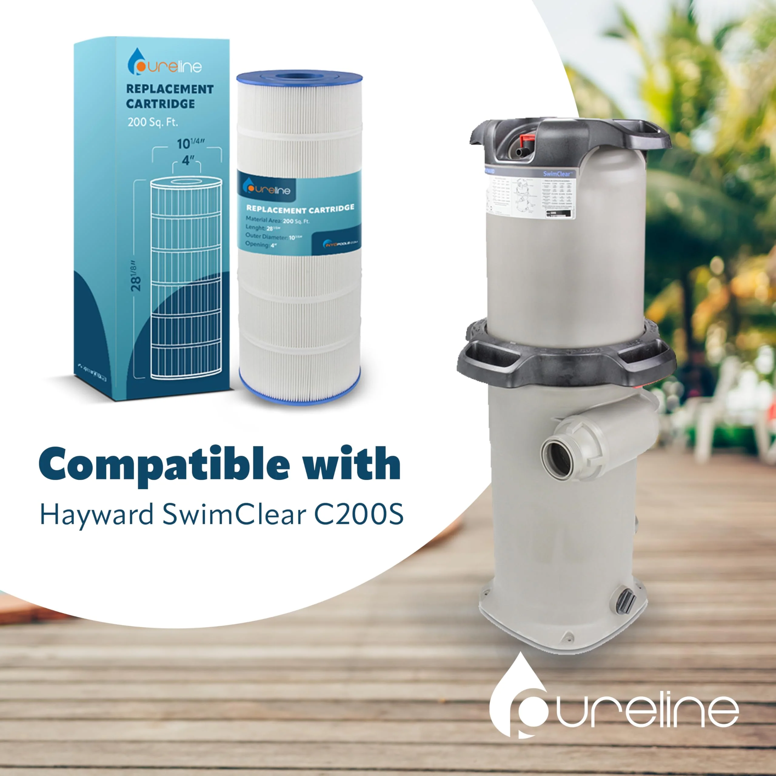Pureline Pool Replacement Cartridge Filter, 200 Sq Ft, PL0167, Compatible with Hayward Swimclear C200S, CX200XRE, Unicel C-9442 - Image 8
