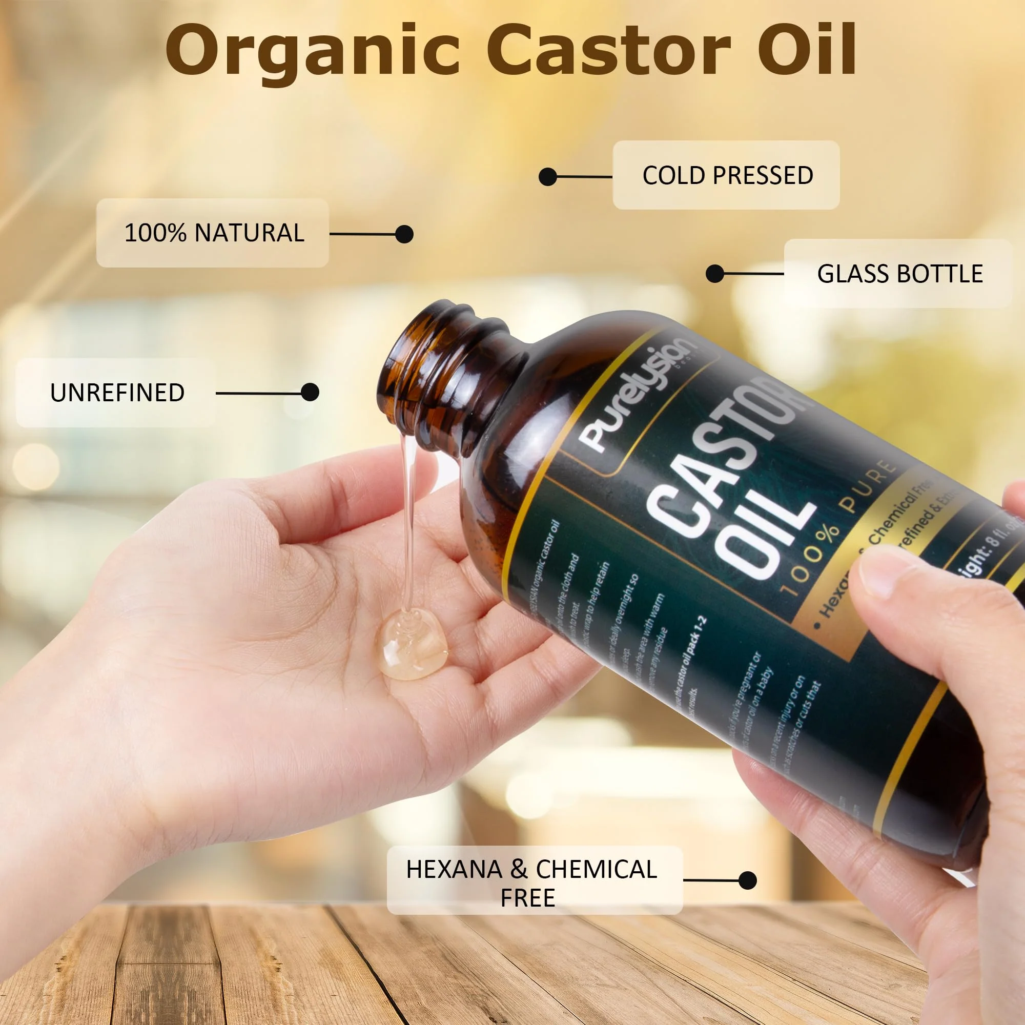Purelysian Beauty Castor Oil Pack Wrap Organic Cotton, 7 Pcs Caster Oil Pack Kit for Stomach and Liver Detox Pack Kit (8fl.oz/237ml) - Image 6