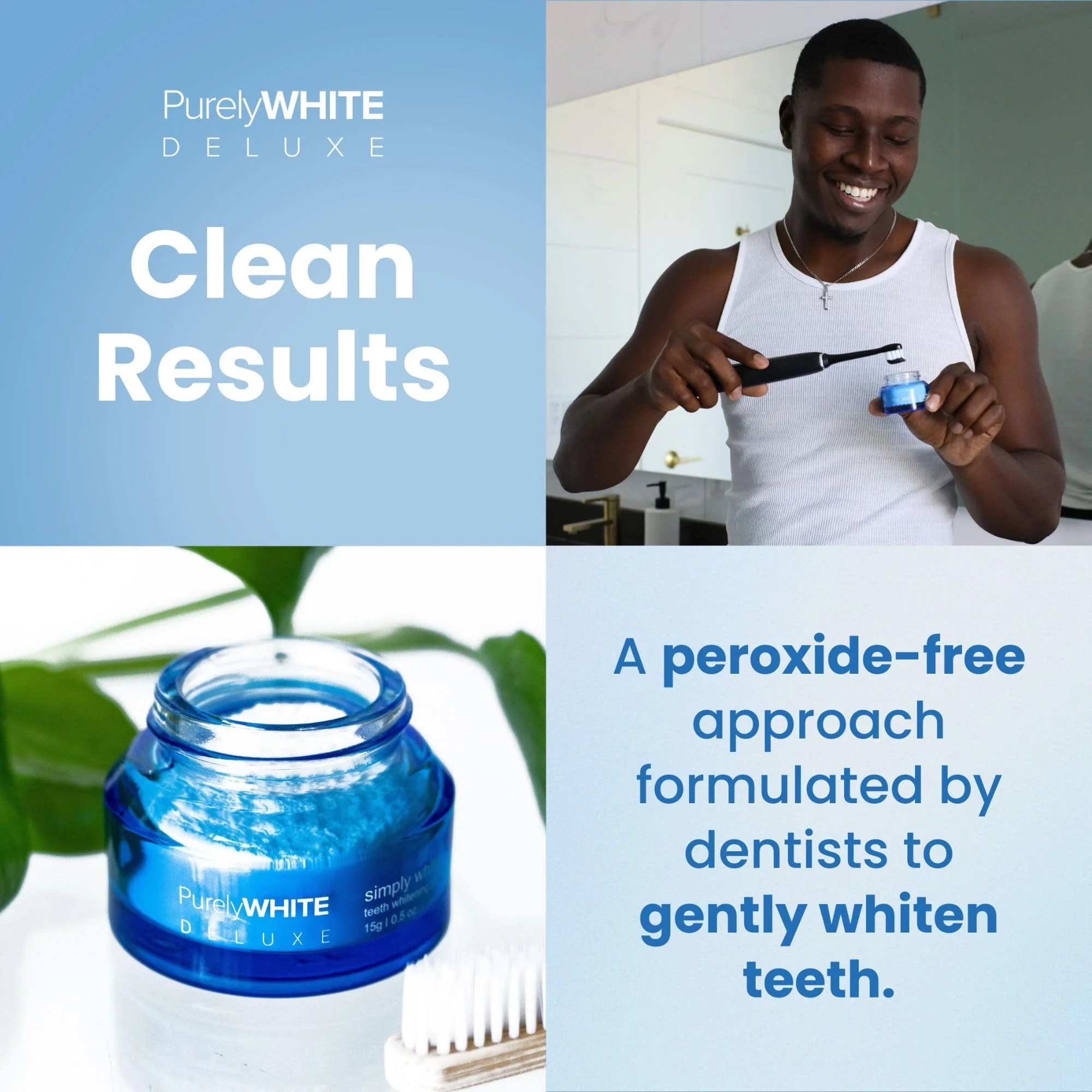 PurelyWHITE DELUXE, Whitening Powder - Removes Stains, No Sensitivity - Enamel-Safe Toothpaste Whitening Powder for Coffee, Tea, Food, Wine, and Tobacco Stains. - Image 3
