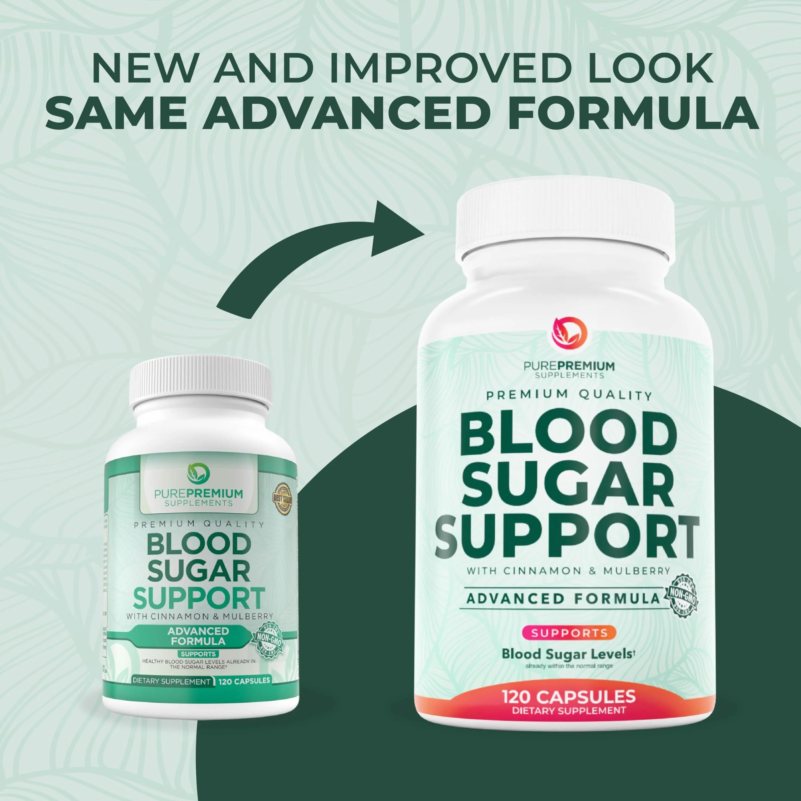 PurePremium Normal Blood Sugar Support Supplement - 20 Active Ingredients Complex to Support Blood Sugar Levels Already in The Normal Range - with Cinnamon, Bitter Melon, Chromium, Mulberry - 120ct - Image 6