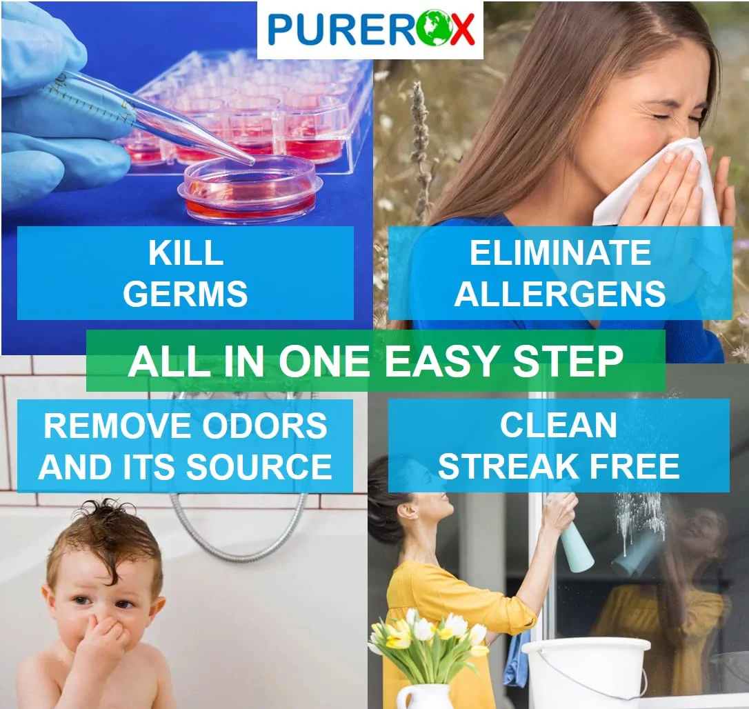 PUREROX disinfectant (1 gallon) Eliminate 99.9999% viruses, Norovirus, HIV, MRSA and fungi. PUREROX Hypochlorous technology. Hospital Grade. Use Anywhere. No residue.No Rinse. Suitable All Surfaces - Image 6