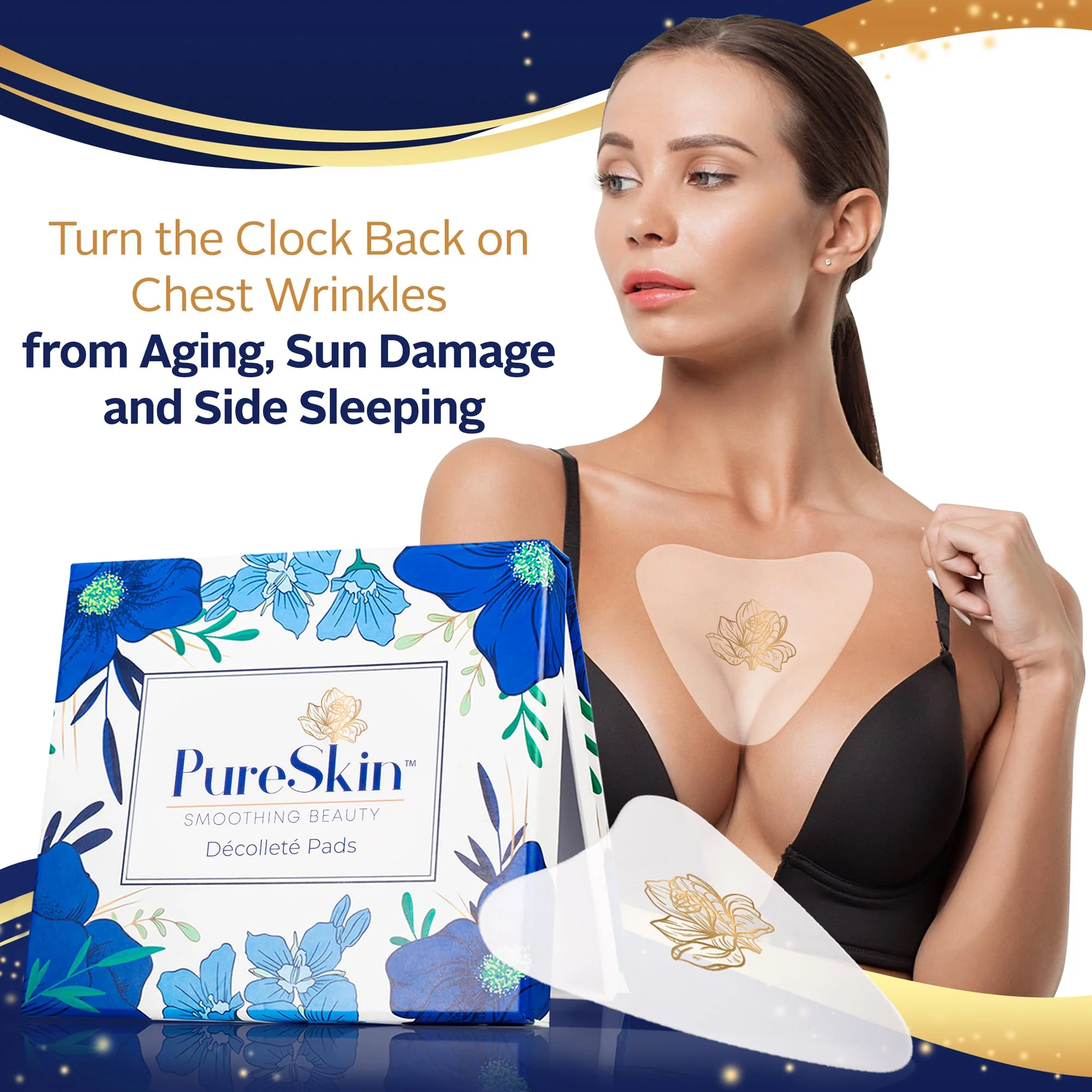 PureSkin Chest Wrinkle Pads-4 PACK -Decollete Anti Wrinkle Chest Pads | Silicone Patches for Wrinkles | Chest Wrinkles from Side Sleeping | Chest Wrinkles | Silicone Chest Pads - Image 3