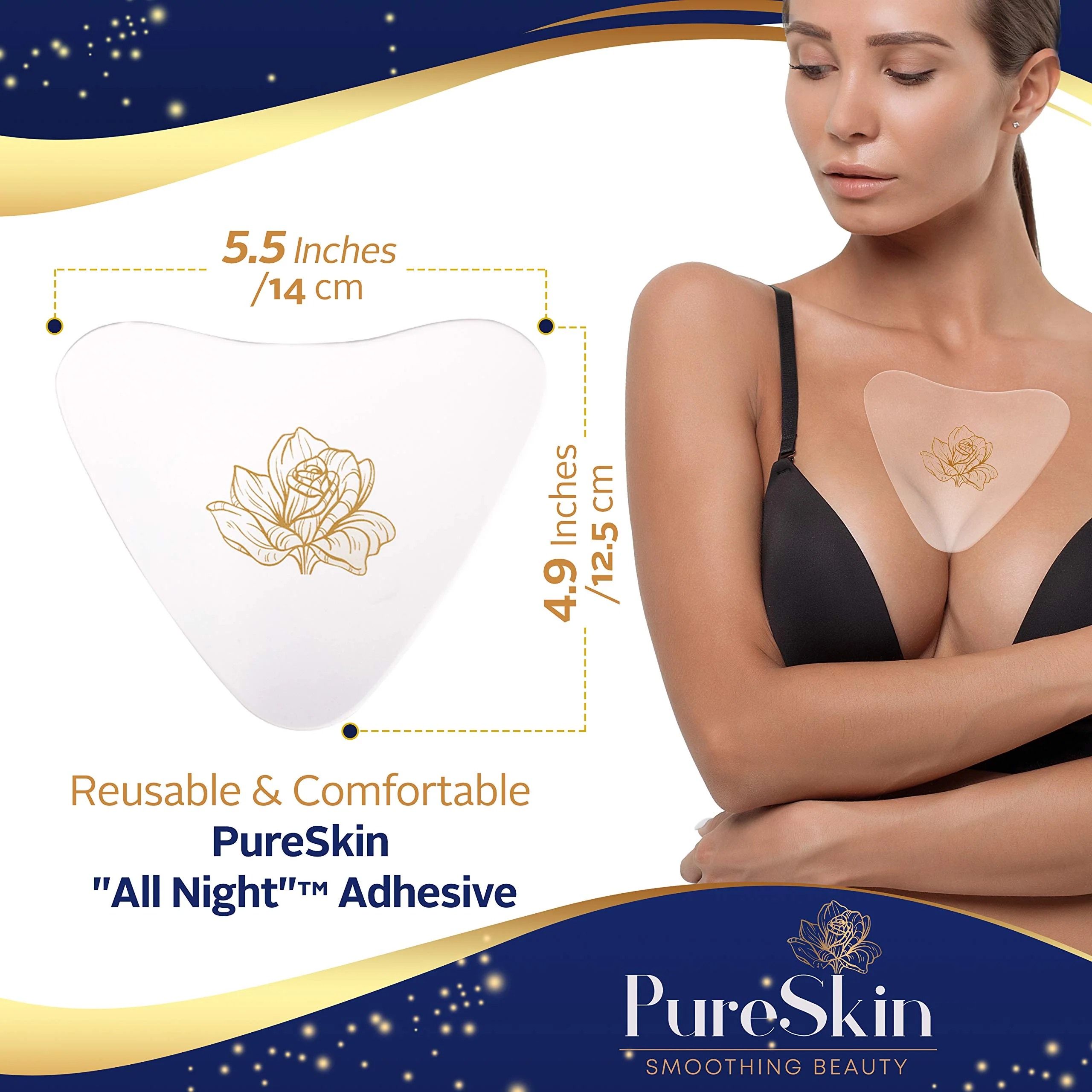 PureSkin Chest Wrinkle Pads-4 PACK -Decollete Anti Wrinkle Chest Pads | Silicone Patches for Wrinkles | Chest Wrinkles from Side Sleeping | Chest Wrinkles | Silicone Chest Pads - Image 4