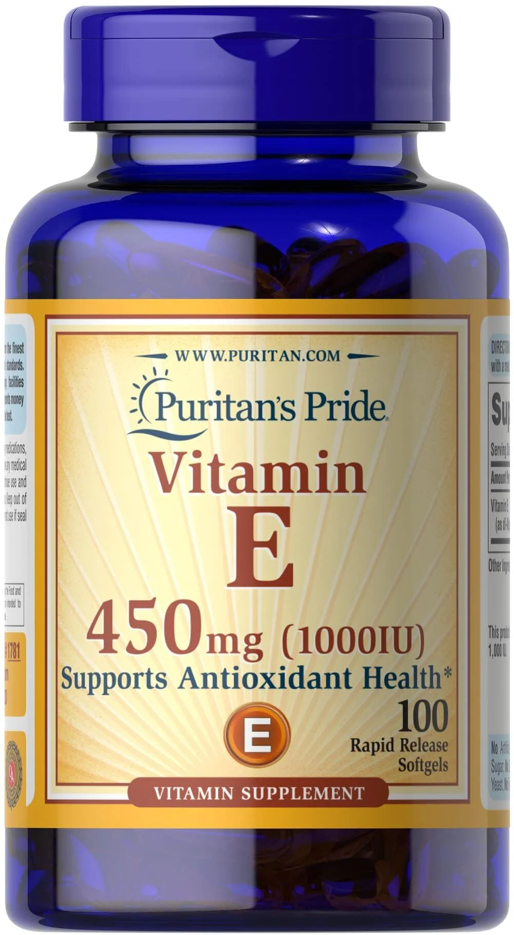 Puritan's Pride Vitamin E 450 Mg, Supports Immune Function, 100 Count - Image 2