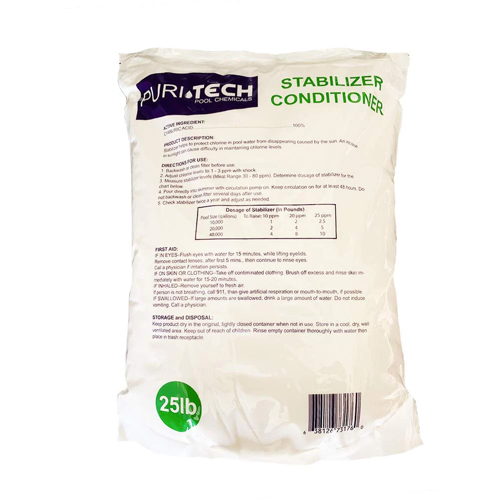 PuriTech Stabilizer Conditioner Cyanuric Acid UV Protection for Swimming Pools and Spas (25lbs) - Image 6