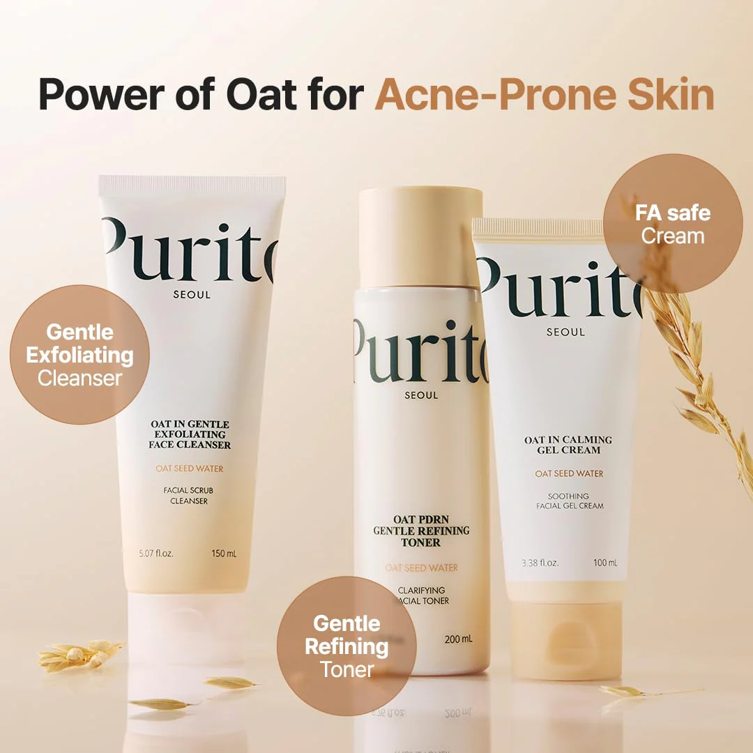 PURITO Oat PDRN Gentle Refining Toner 200 mL 6.76 fl.oz, Korean Oat Exfoliating Toner 99% Pure Oat PDRN, Hydrating & Clarifying Formula for Acne-Prone Skin, Vegan, Non-Comedogenic, Gentle Daily Use - Image 3