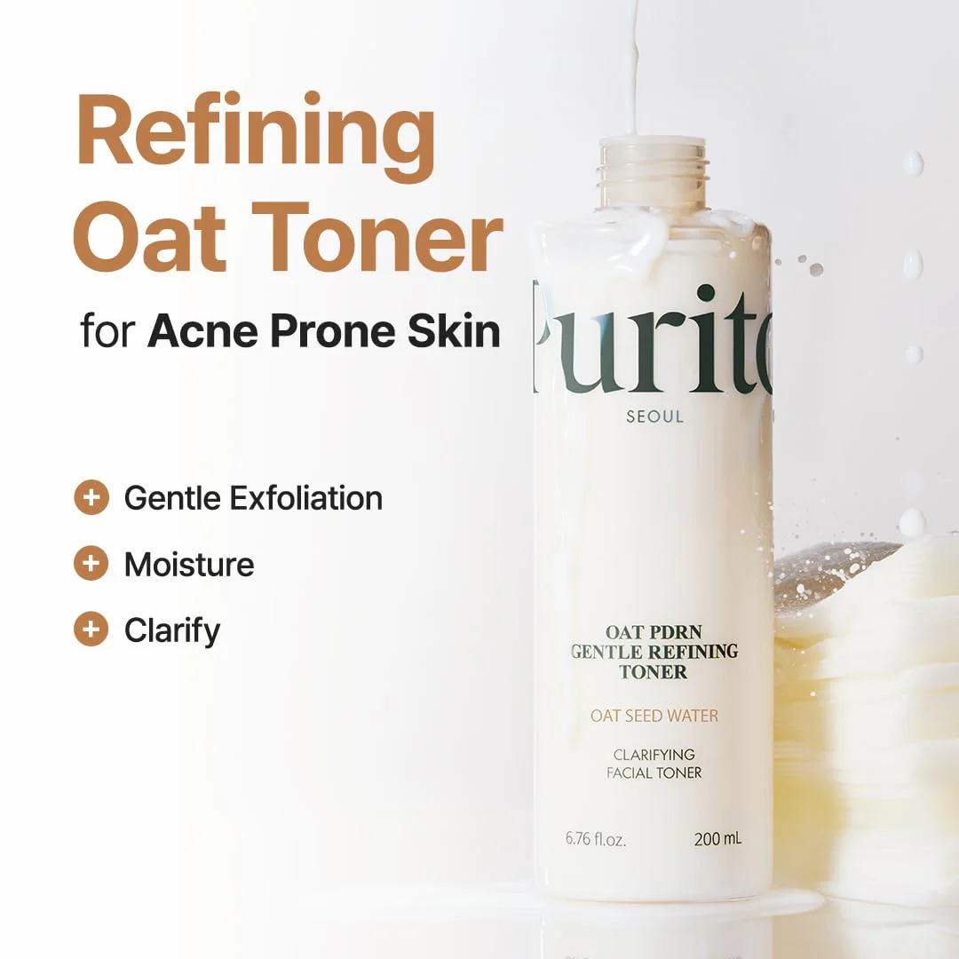 PURITO Oat PDRN Gentle Refining Toner 200 mL 6.76 fl.oz, Korean Oat Exfoliating Toner 99% Pure Oat PDRN, Hydrating & Clarifying Formula for Acne-Prone Skin, Vegan, Non-Comedogenic, Gentle Daily Use - Image 6