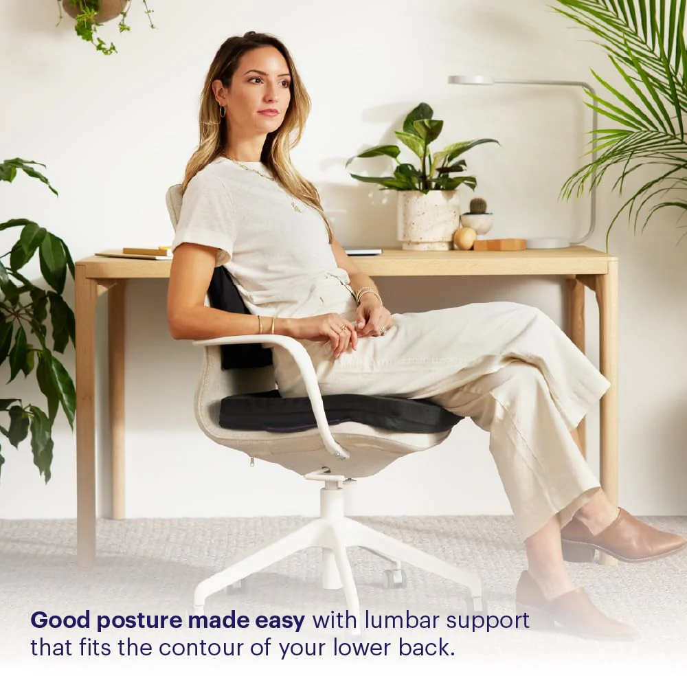 Purple Back Cushion | Pressure Reducing Grid Designed for Ultimate Comfort | Designed for Chairs, Gaming, and Travel | Made in The USA - Image 4