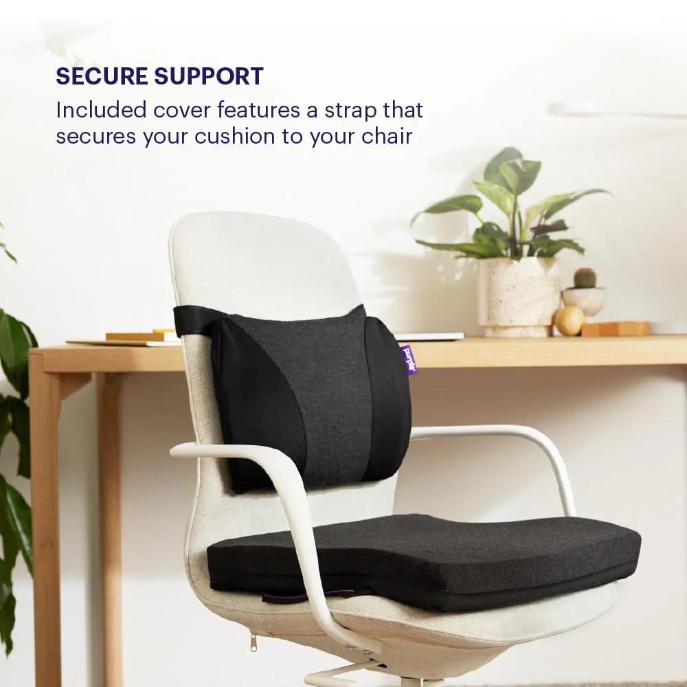 Purple Back Cushion | Pressure Reducing Grid Designed for Ultimate Comfort | Designed for Chairs, Gaming, and Travel | Made in The USA - Image 5
