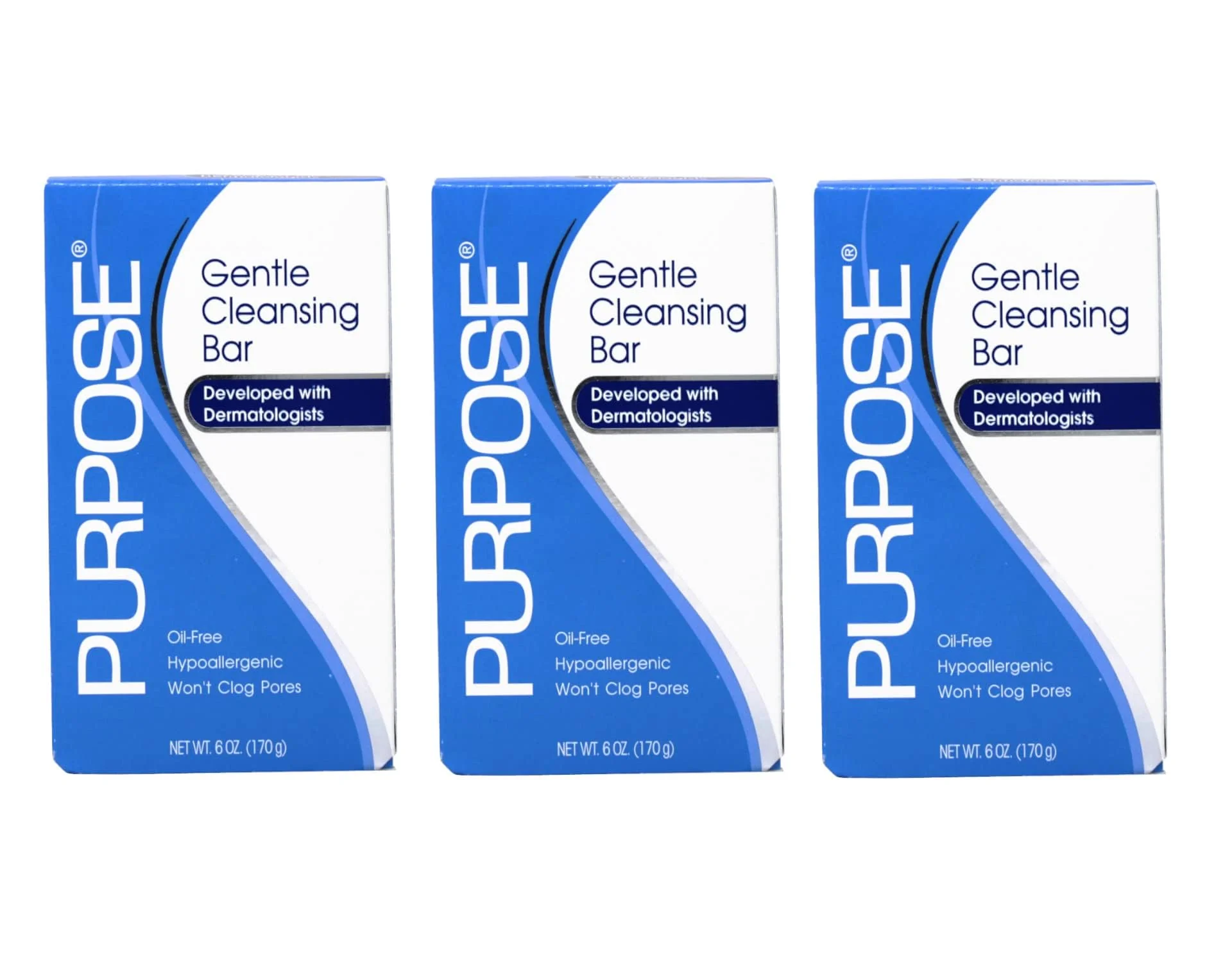 PURPOSE Gentle Cleansing Bar, 6 Ounces (Pack of 3)