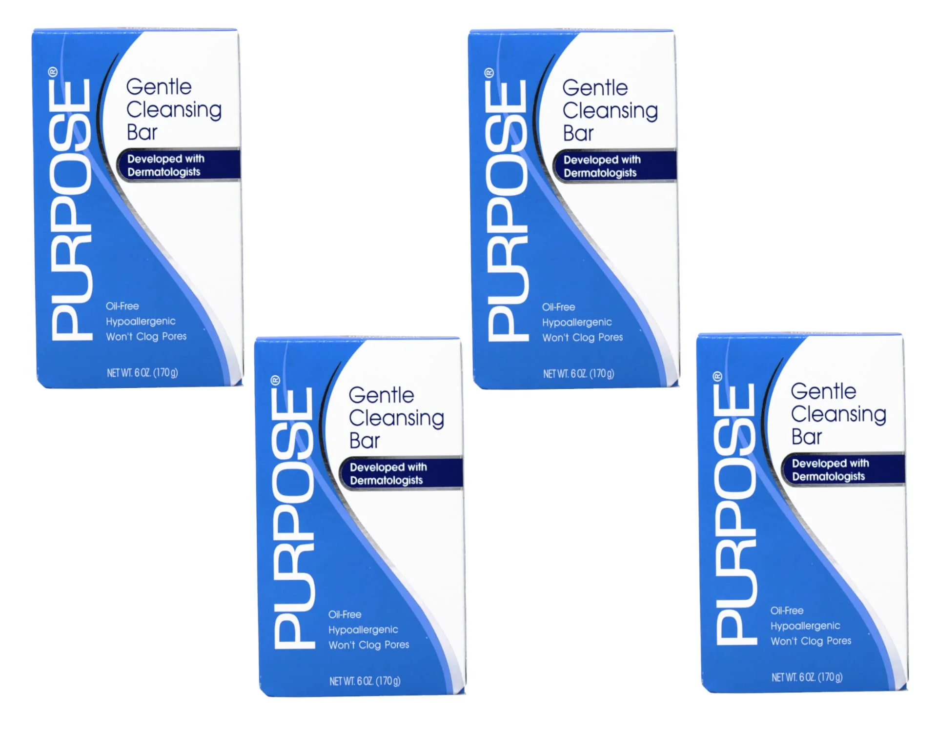 PURPOSE Gentle Cleansing Bar, 6 Ounces (Pack of 4)