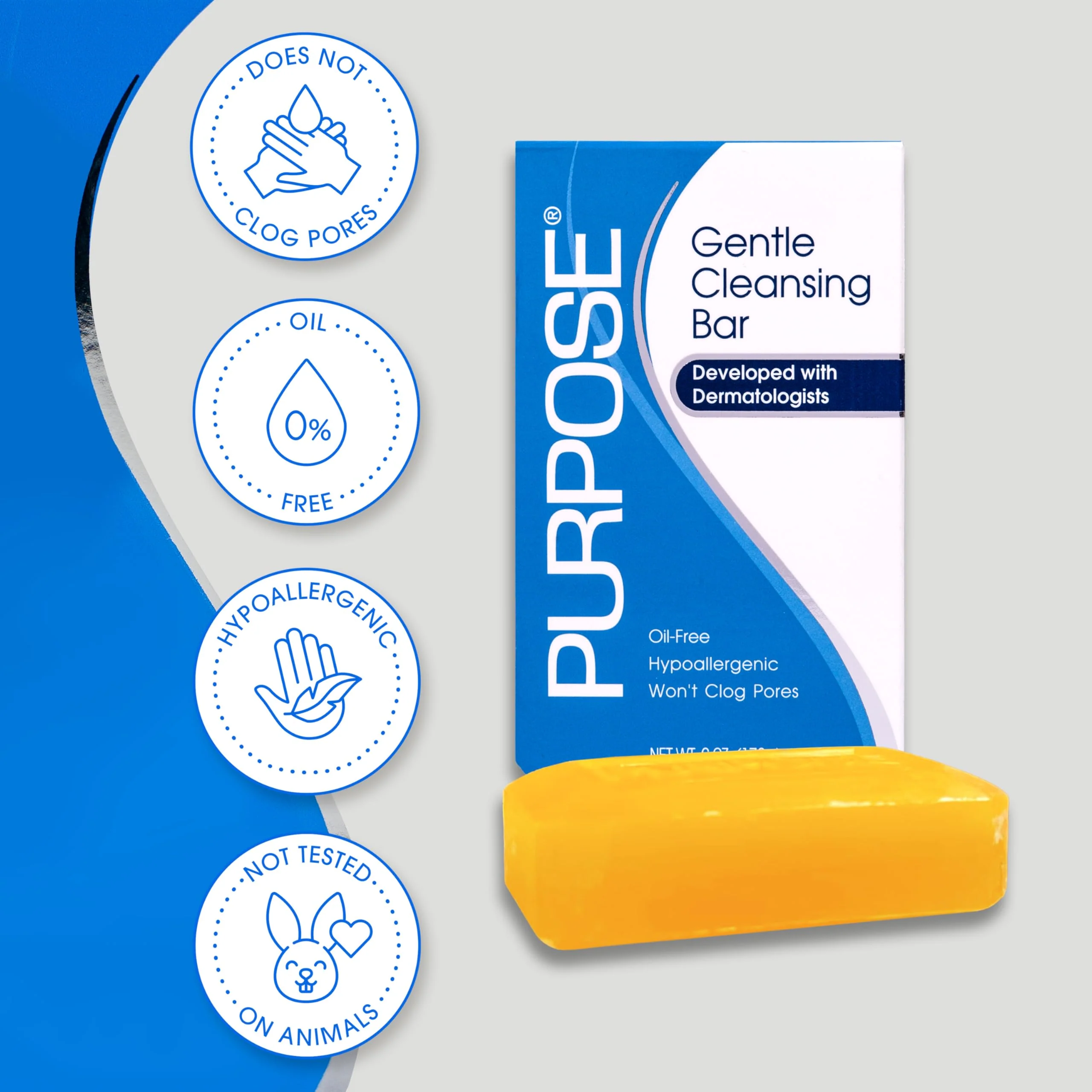 PURPOSE Gentle Cleansing Bar, 6 Ounces (Pack of 4) - Image 3