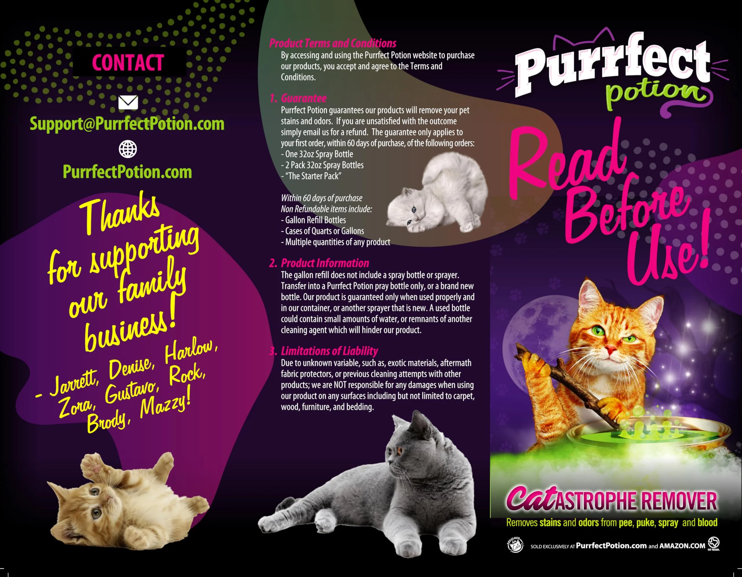 Purrfect Potion - CATastrophe Remover (Two Pack - 32oz Spray Bottles) - Image 2