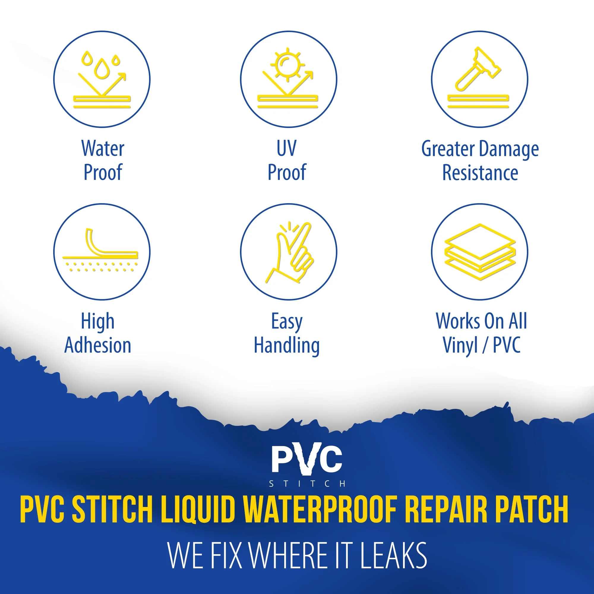 PVC Stitch Liquid Patch – Air Mattress Patch Kit Heavy Duty, Inflatable Patch Glue for PVC & PU, Inflatable Boats, Rafts, Kayaks, SUP, Hot Tubs, Waterbeds, Bounce Houses. Waterproof, 3-hr Cure, 20 ml - Image 4