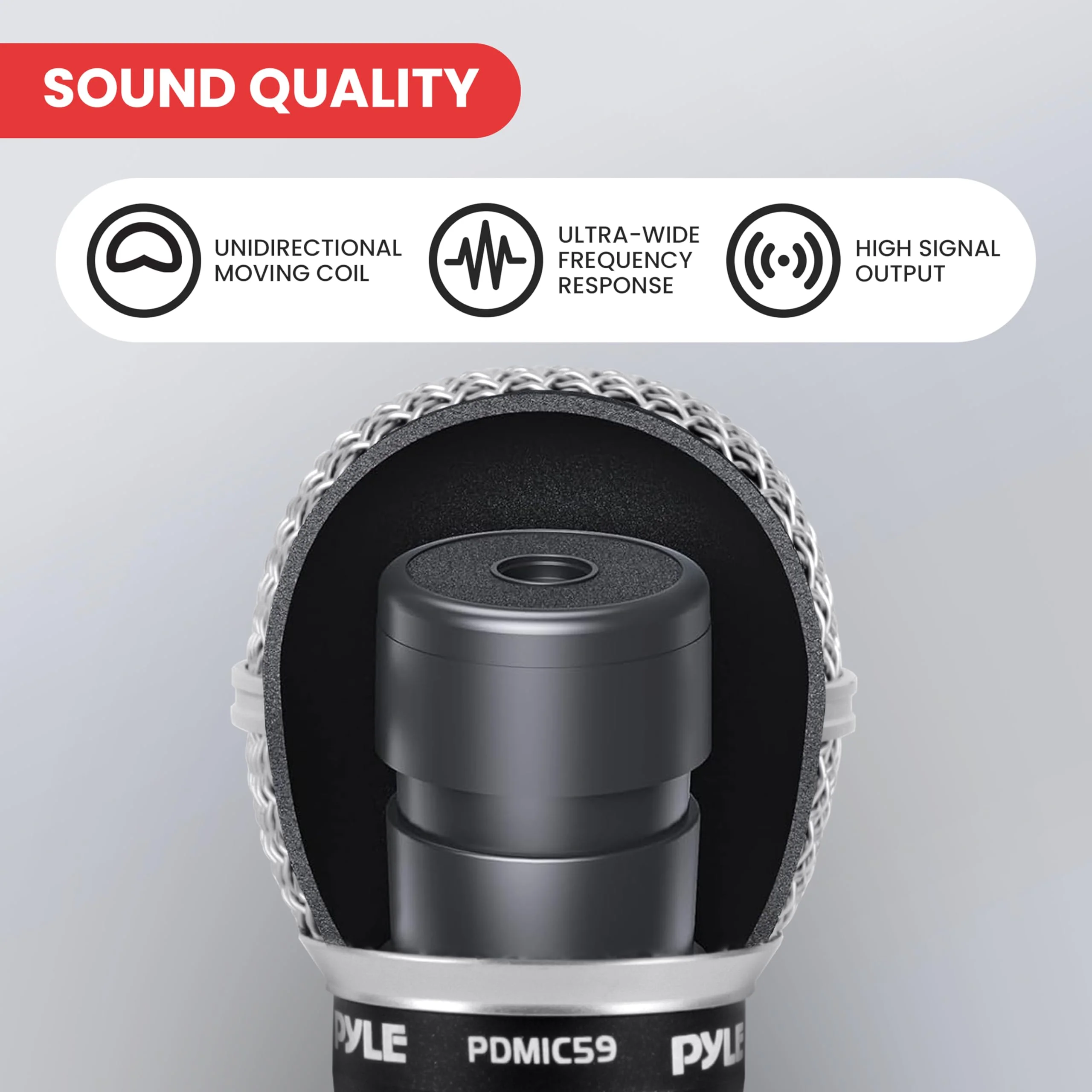Pyle Microphone - Professional Dynamic Vocal Microphones, with ON/OFF Switch, Dynamic Cardioid, Handheld Mic for Singing, w/ 4.5 m – XLR Audio Cable, Compatible for Karaoke-Speaker-Speech-Amp-Mixer - Image 5