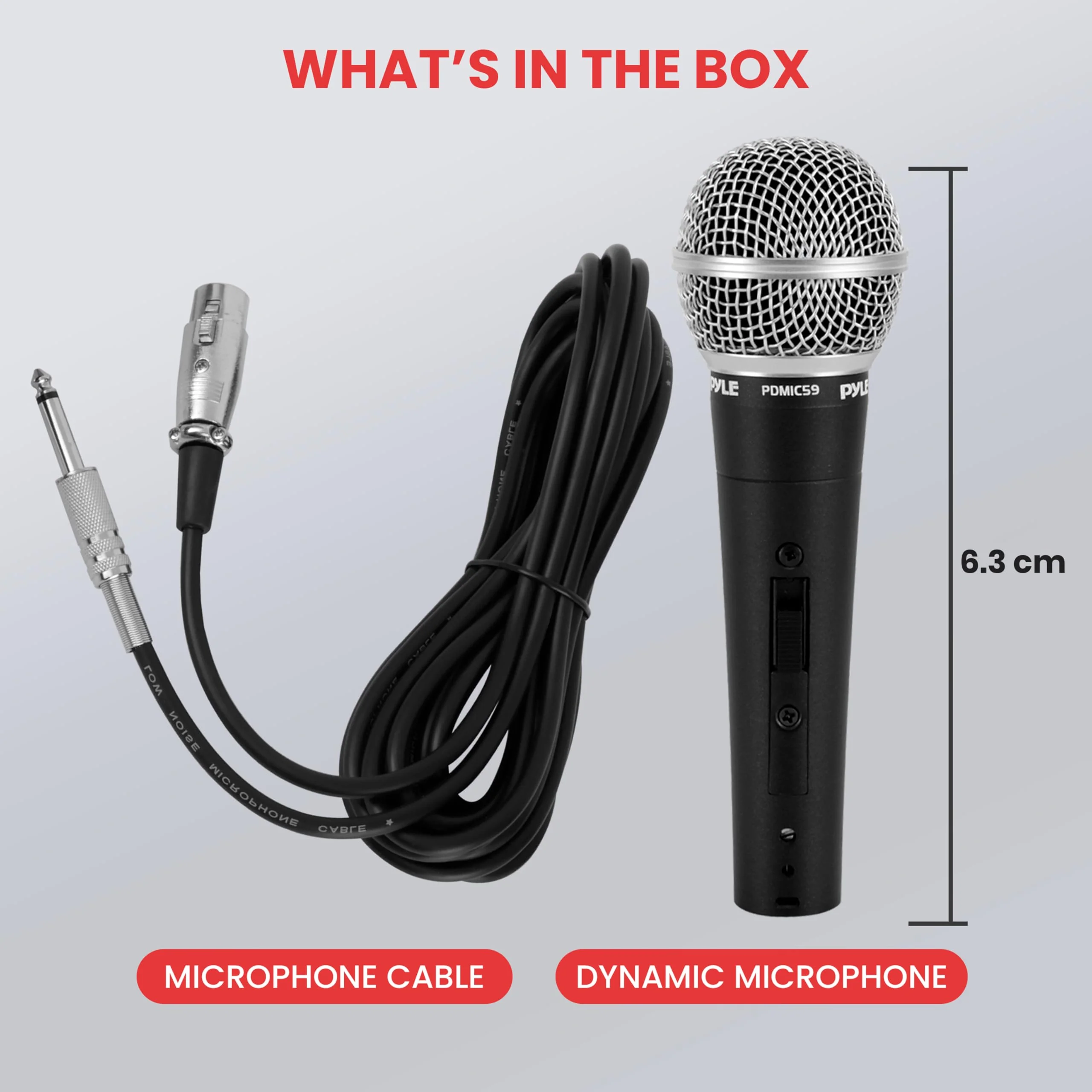 Pyle Microphone - Professional Dynamic Vocal Microphones, with ON/OFF Switch, Dynamic Cardioid, Handheld Mic for Singing, w/ 4.5 m – XLR Audio Cable, Compatible for Karaoke-Speaker-Speech-Amp-Mixer - Image 8