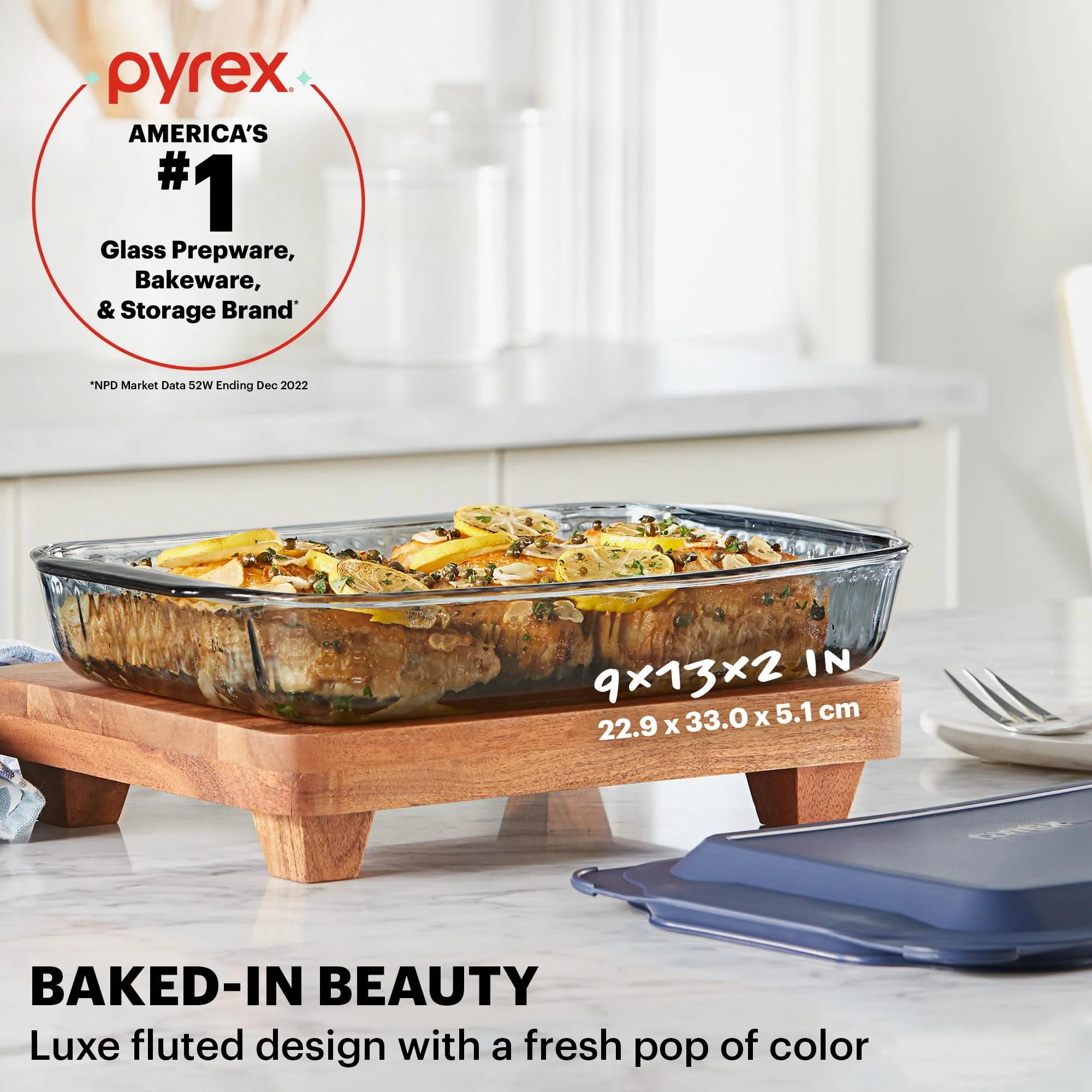 Pyrex Colors Tinted (9x13) Glass Baking Dish with BPA-Free Lid, Oblong Bakeware Glass Pan For Casserole & Lasagna, Dishwasher, Freezer, Microwave and Pre-Heated Oven Safe, Smoke - Image 7