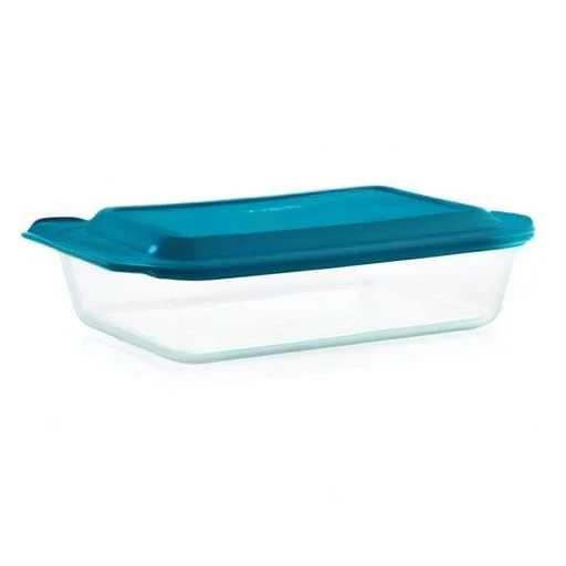 Pyrex Deep 9x13-Inch Glass Baking Dish with Lid, Deep Casserole Dish, Glass Food Container, Oven, Freezer and Microwave Safe, Clear Container - Image 2