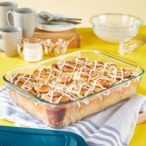 Pyrex Deep 9x13-Inch Glass Baking Dish with Lid, Deep Casserole Dish, Glass Food Container, Oven, Freezer and Microwave Safe, Clear Container - Image 4