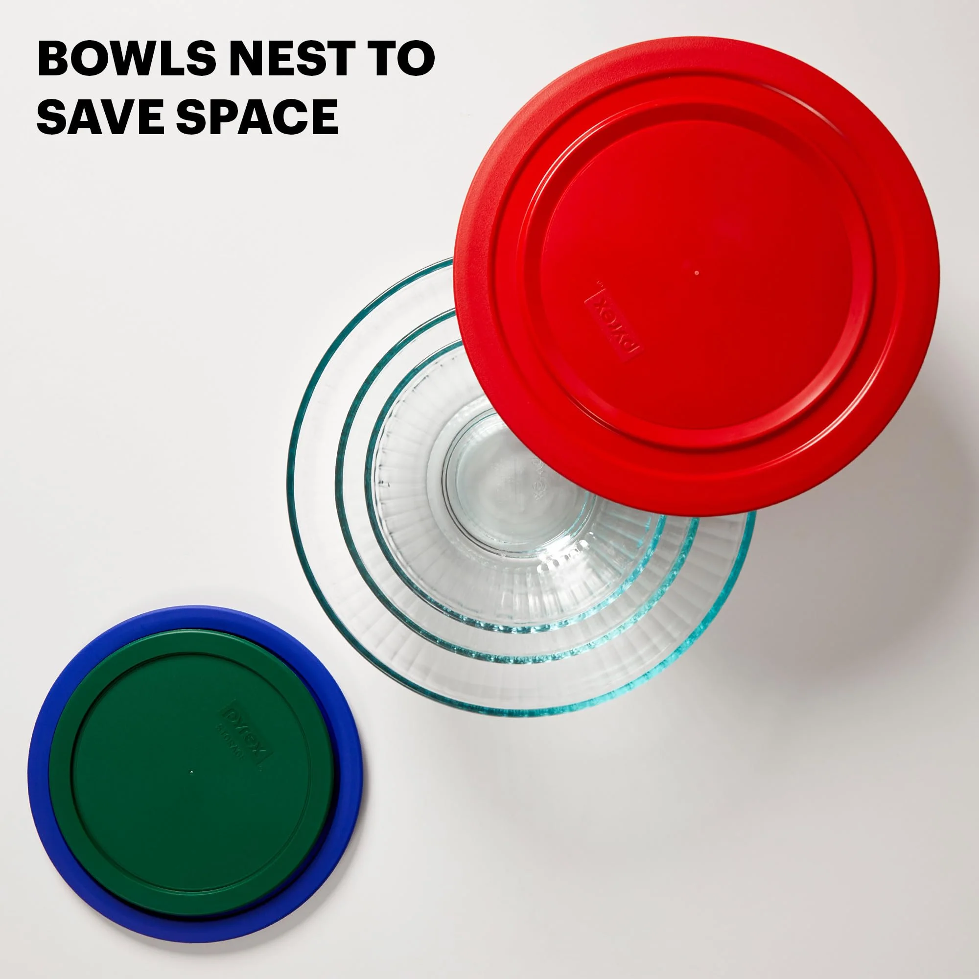 Pyrex Sculpted (3-Pack) Glass Mixing Bowls Set With Lids For Prepping, Baking and Cooking, Preheated Oven, Dishwasher, Freezer, and Microwave Safe - Image 5
