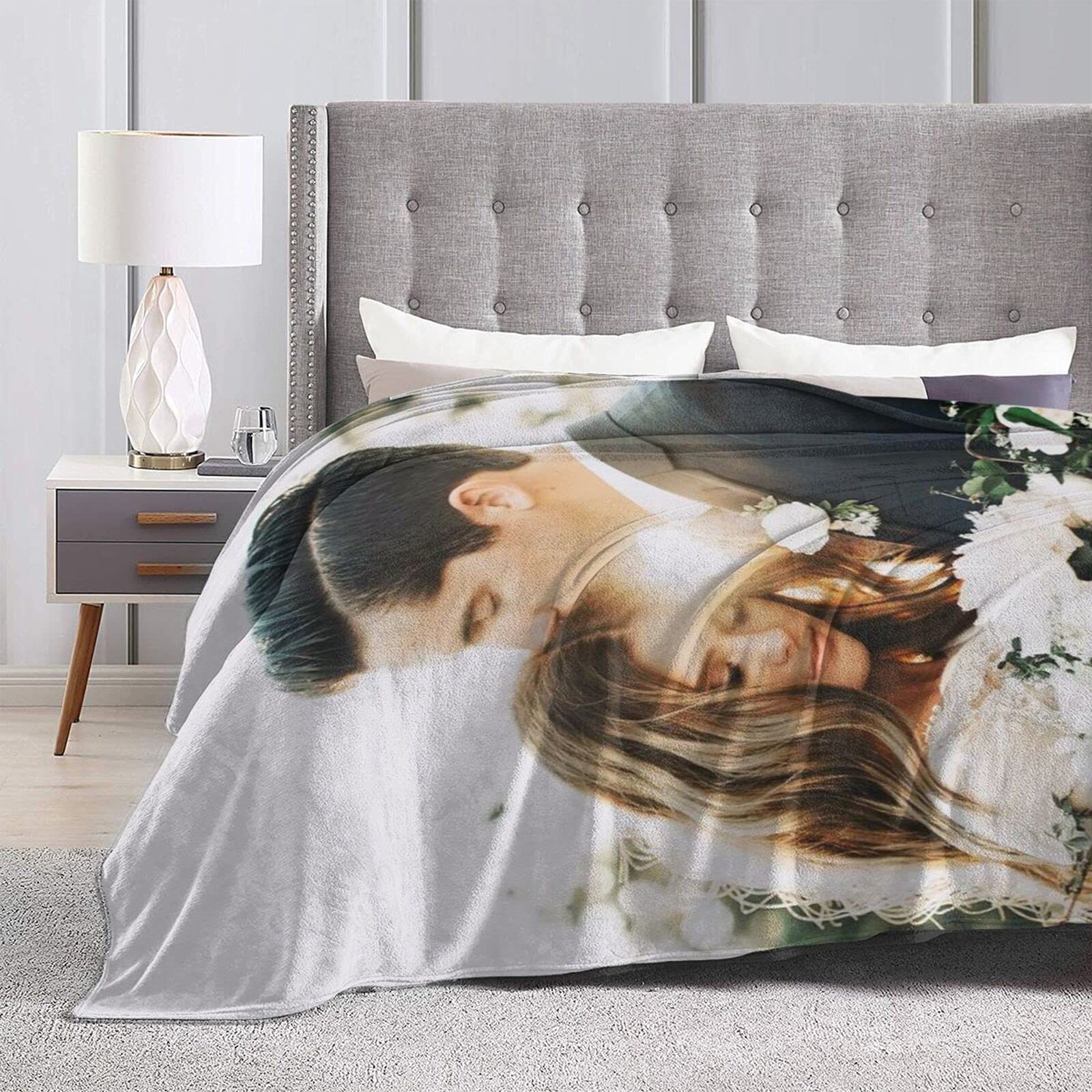 QETXVI Custom Blanket with Photos Text Customized Blanket Personalized Flannel Throw Blankets for Adult Kid Birthday Christmas Halloween Fathers Mothers Valentines Gift - 40"x 50" - Image 4